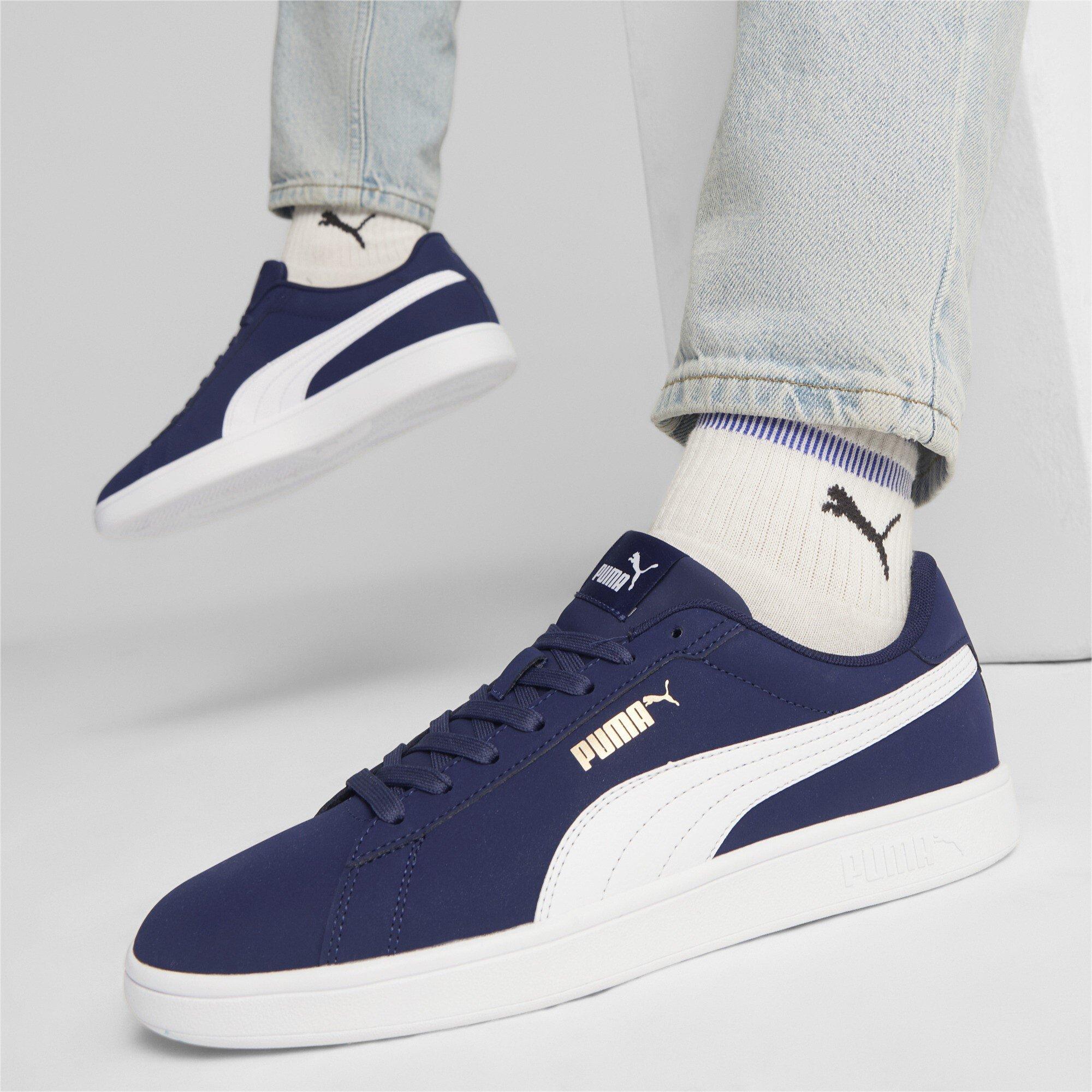 Navy/White - Puma - Smash 3.0 Buck Low-Top Trainers Mens - 2