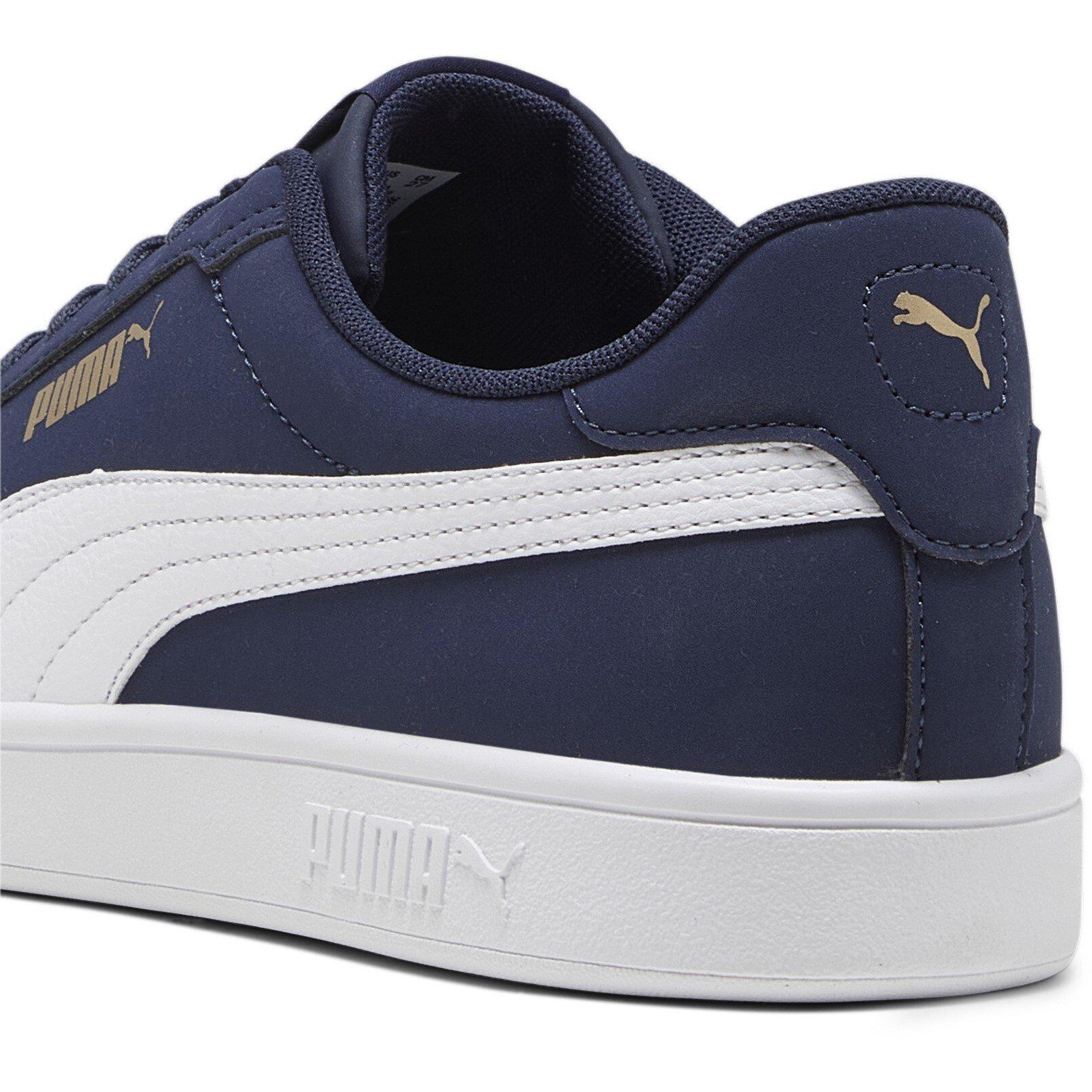 Navy/White - Puma - Smash 3.0 Buck Low-Top Trainers Mens - 6