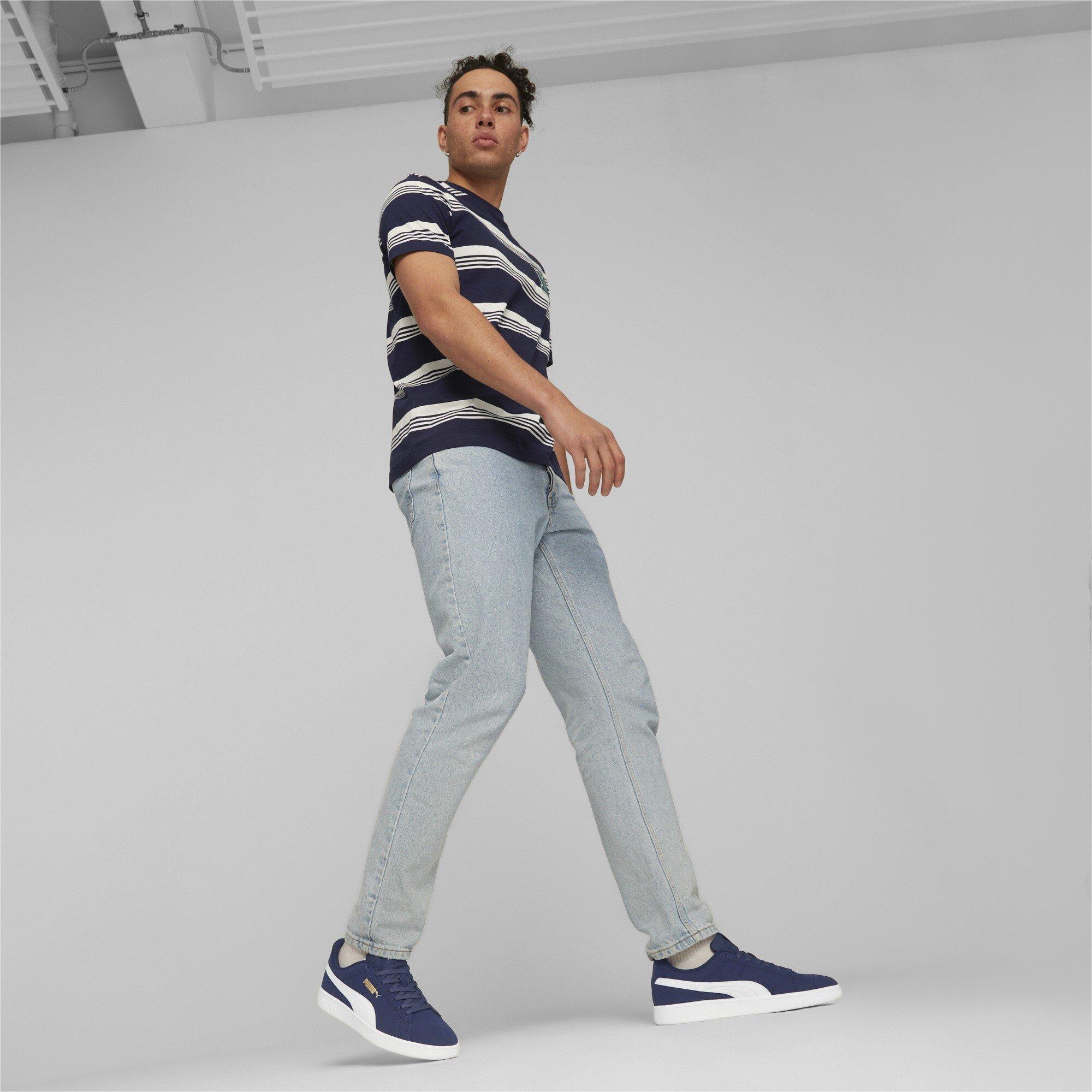 Navy/White - Puma - Smash 3.0 Buck Low-Top Trainers Mens - 8