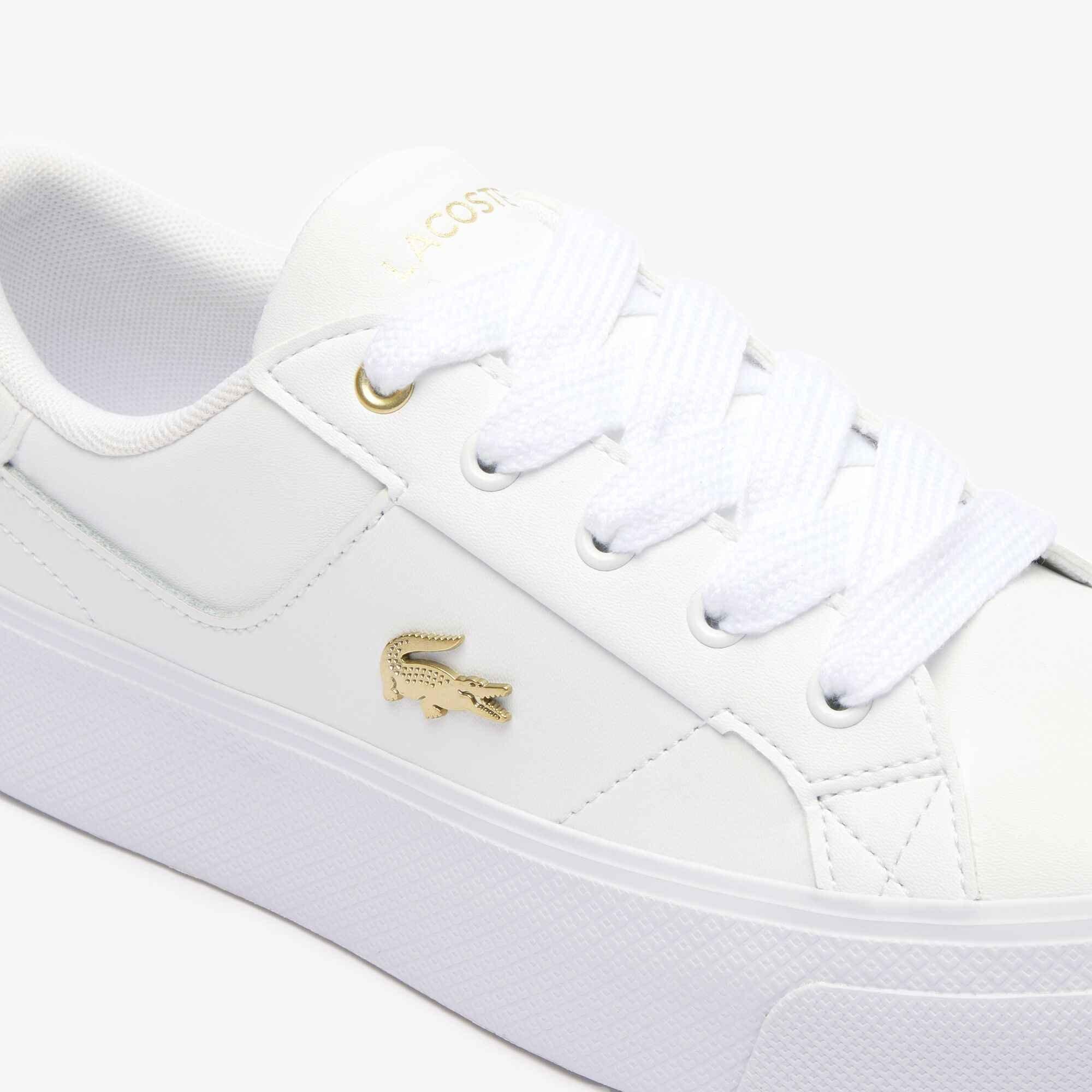 Weiß/Gold - Lacoste - Lacoste Ziane Platform Trainers - 2