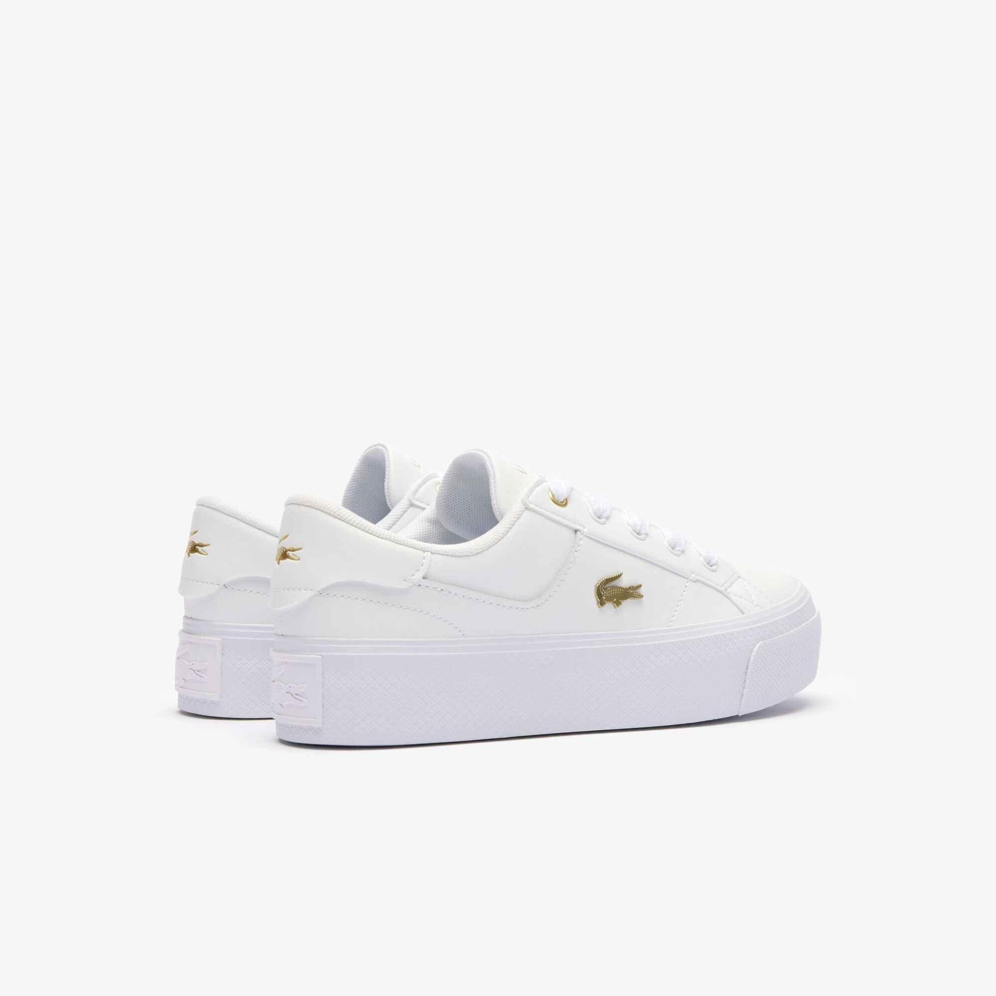 Weiß/Gold - Lacoste - Lacoste Ziane Platform Trainers - 4