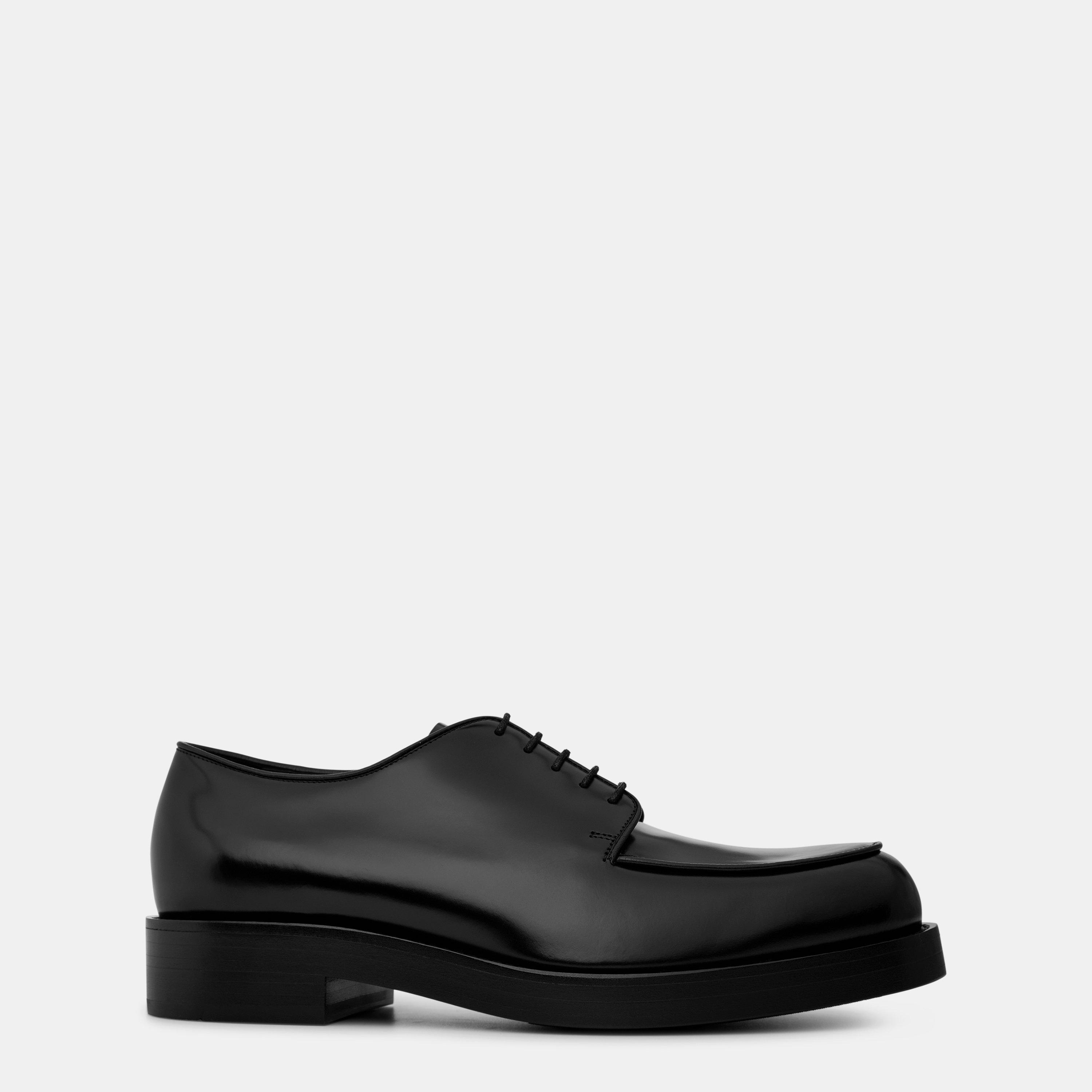 Nero - Prada - Brushed Leather Derby Shoes - 1
