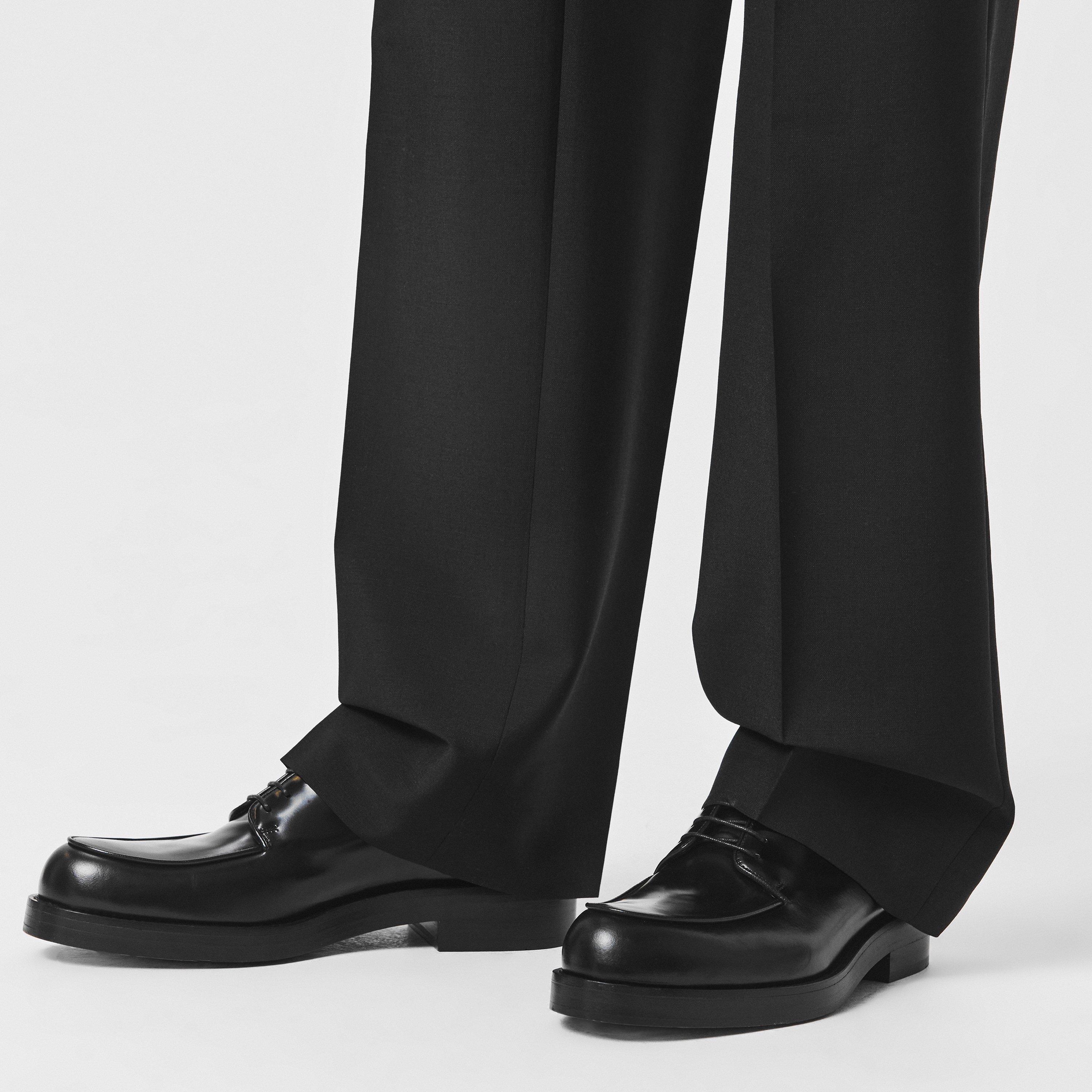 Nero - Prada - Brushed Leather Derby Shoes - 3