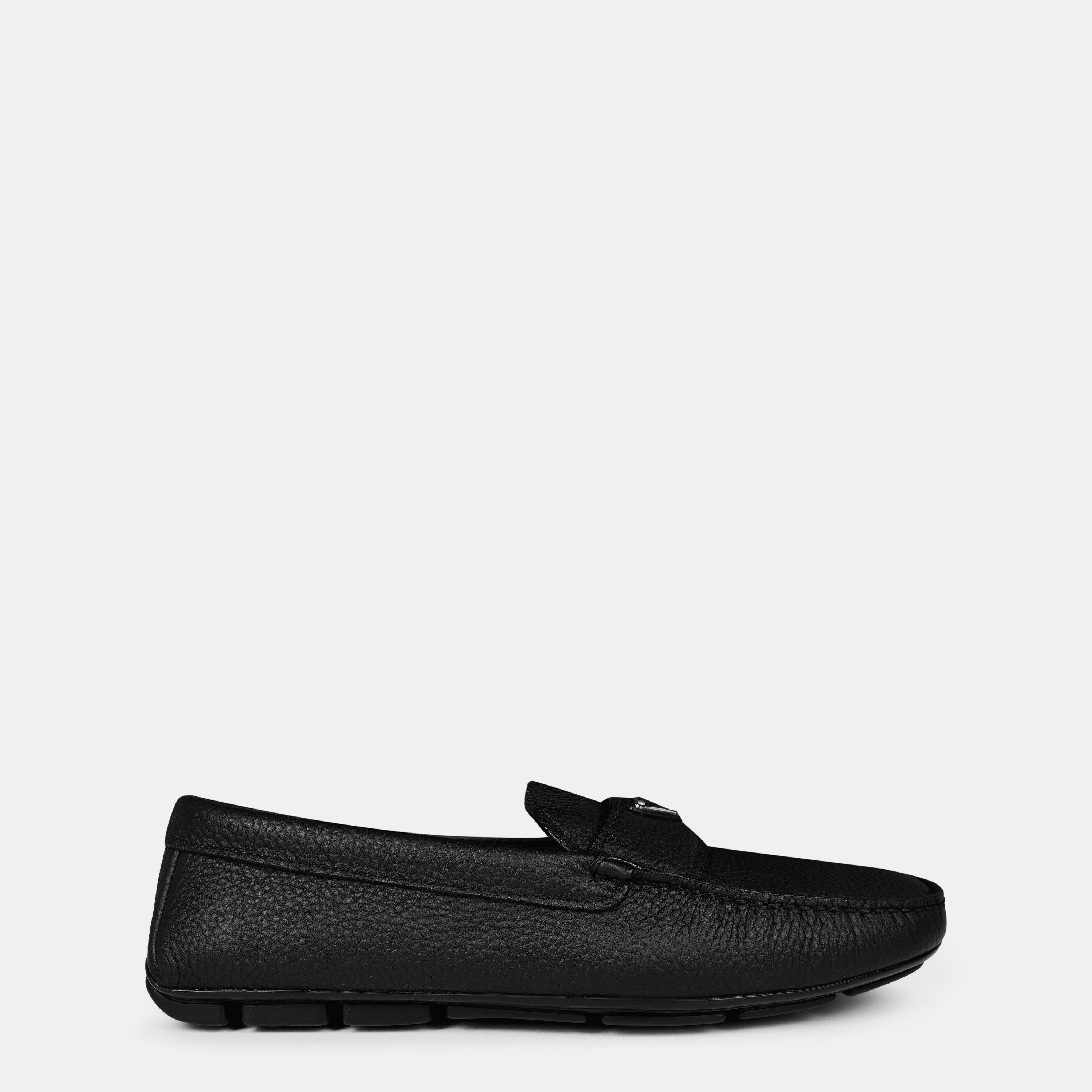 Nero - Prada - Men'S Leather Drive Loafers - 1