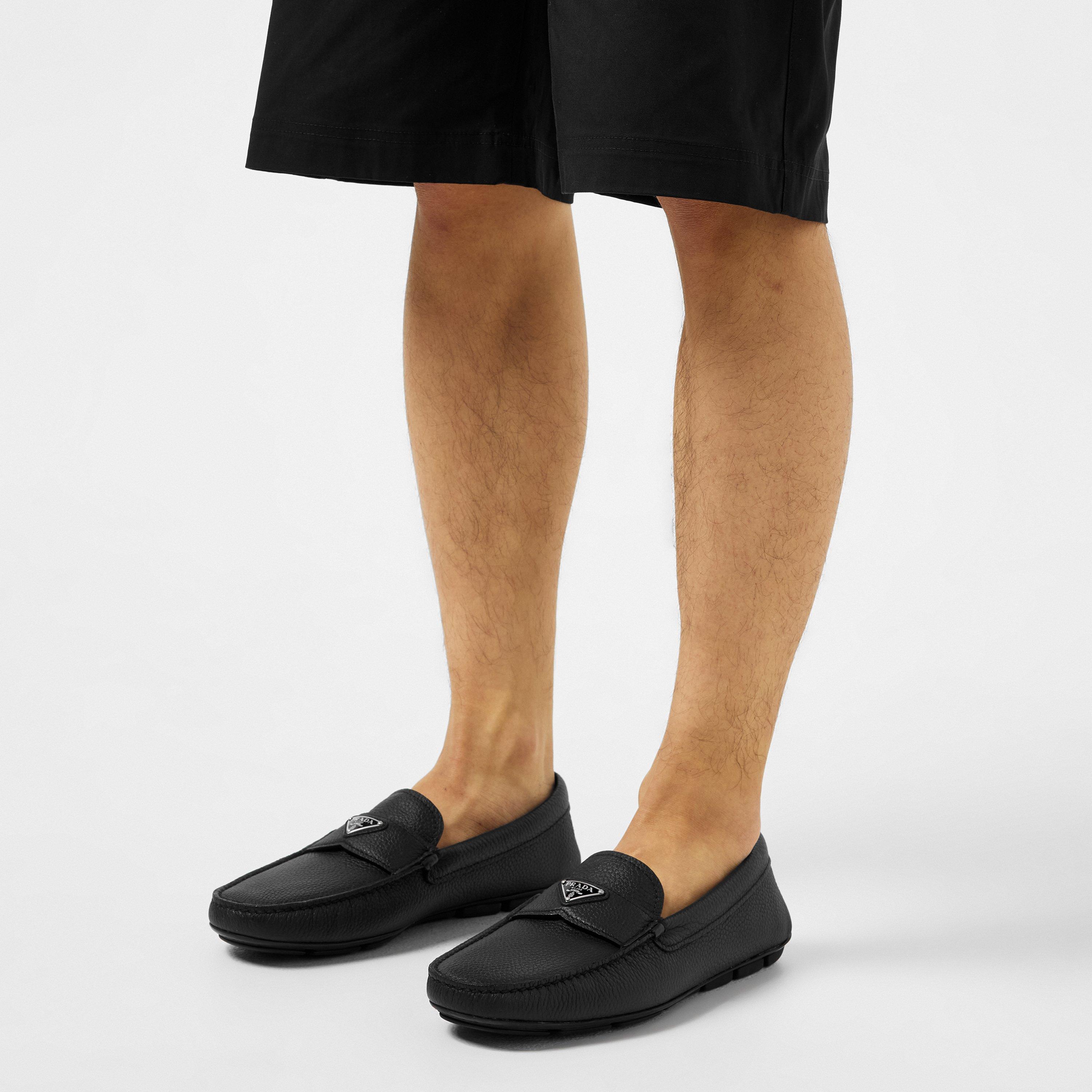 Nero - Prada - Men'S Leather Drive Loafers - 3