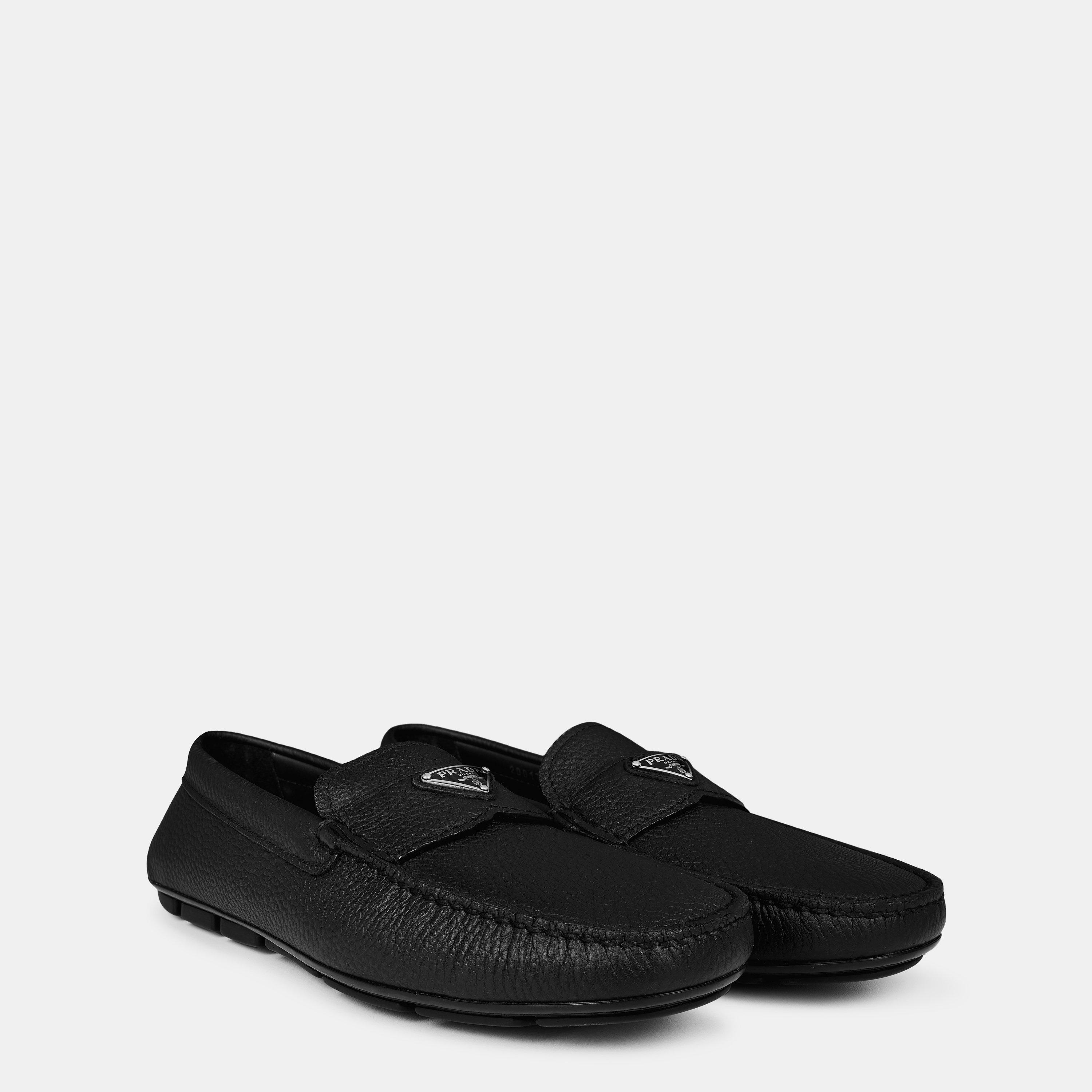 Nero - Prada - Men'S Leather Drive Loafers - 4