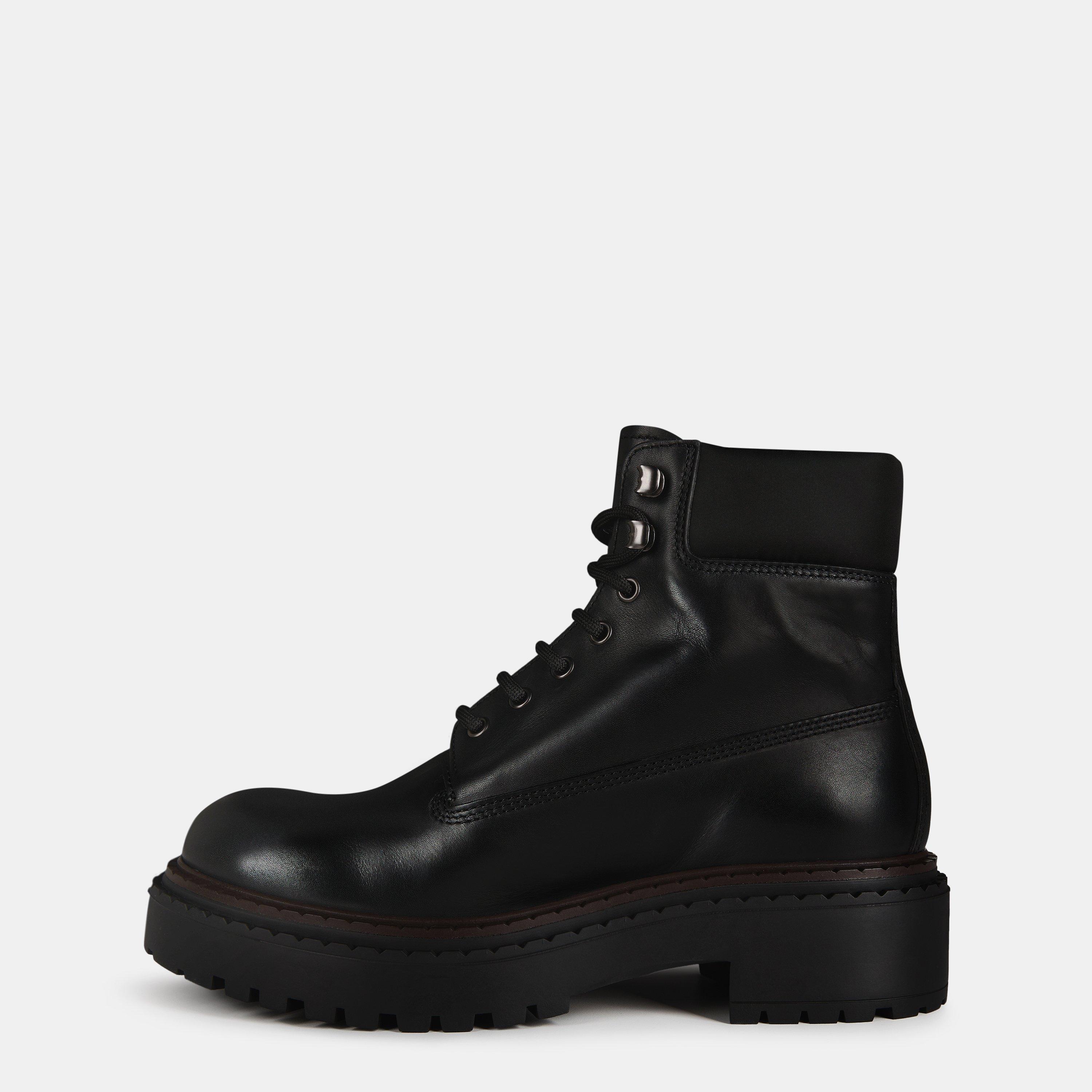 Nero - Prada - Leather And Re-Nylon Work Boots - 2