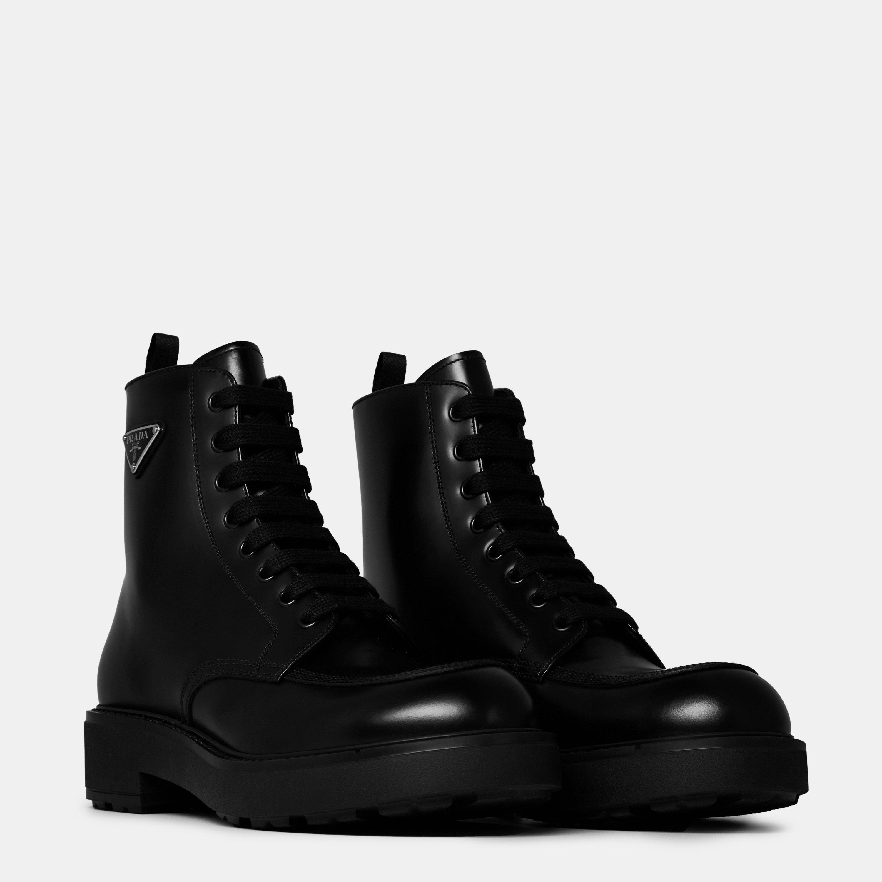Nero - Prada - Triangle Logo Boots - 4