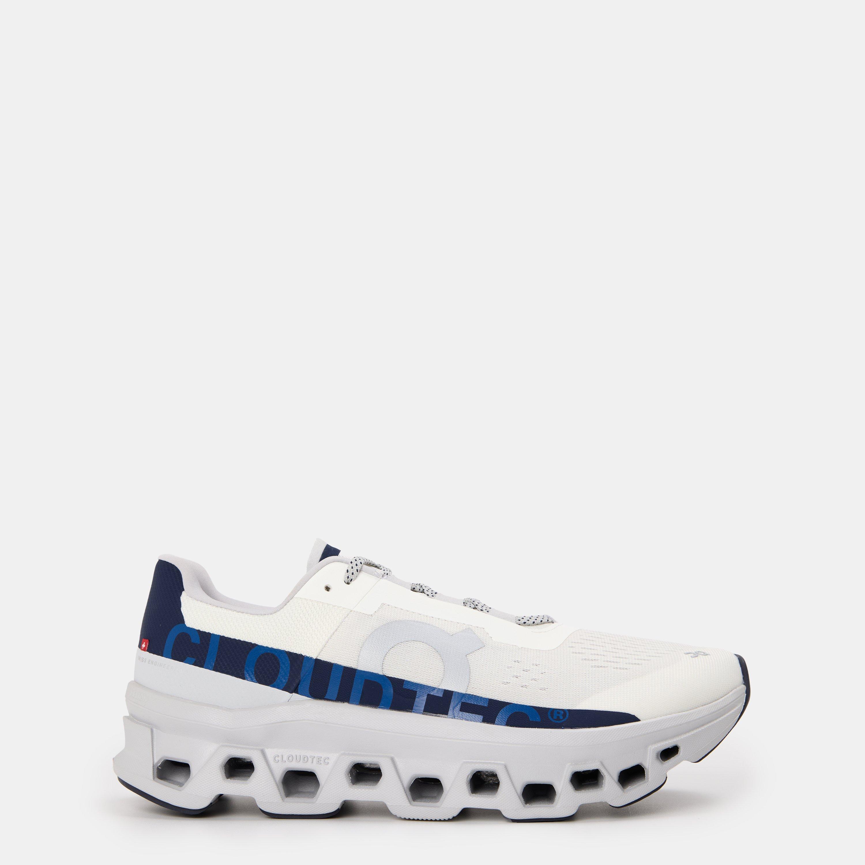 On Mens Cloudmonster Running Shoes - Ivory/Midnight - Size 7 (40.5)