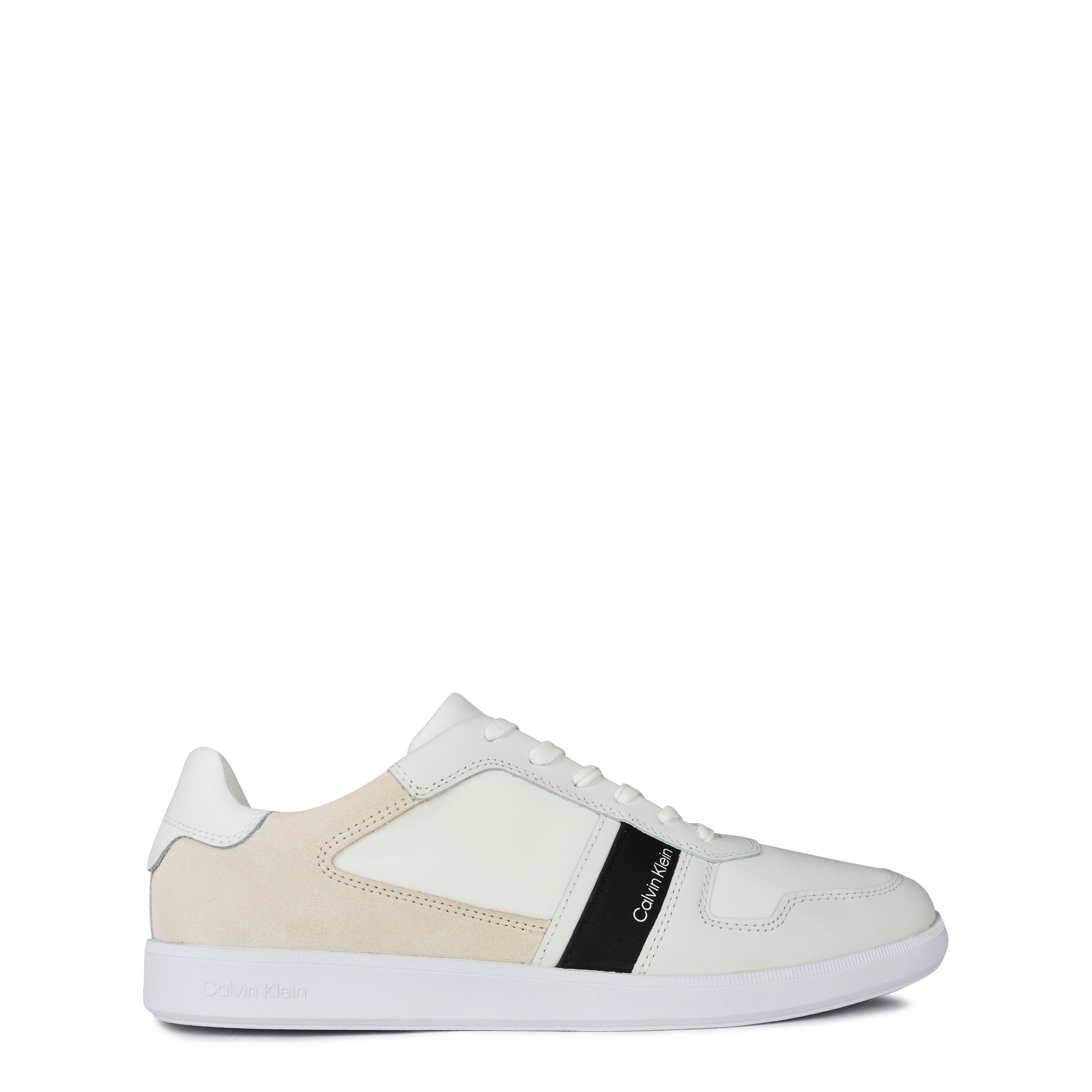 Calvin Klein Lace Up Mix Trainers - White 01S - Size 11 (46)