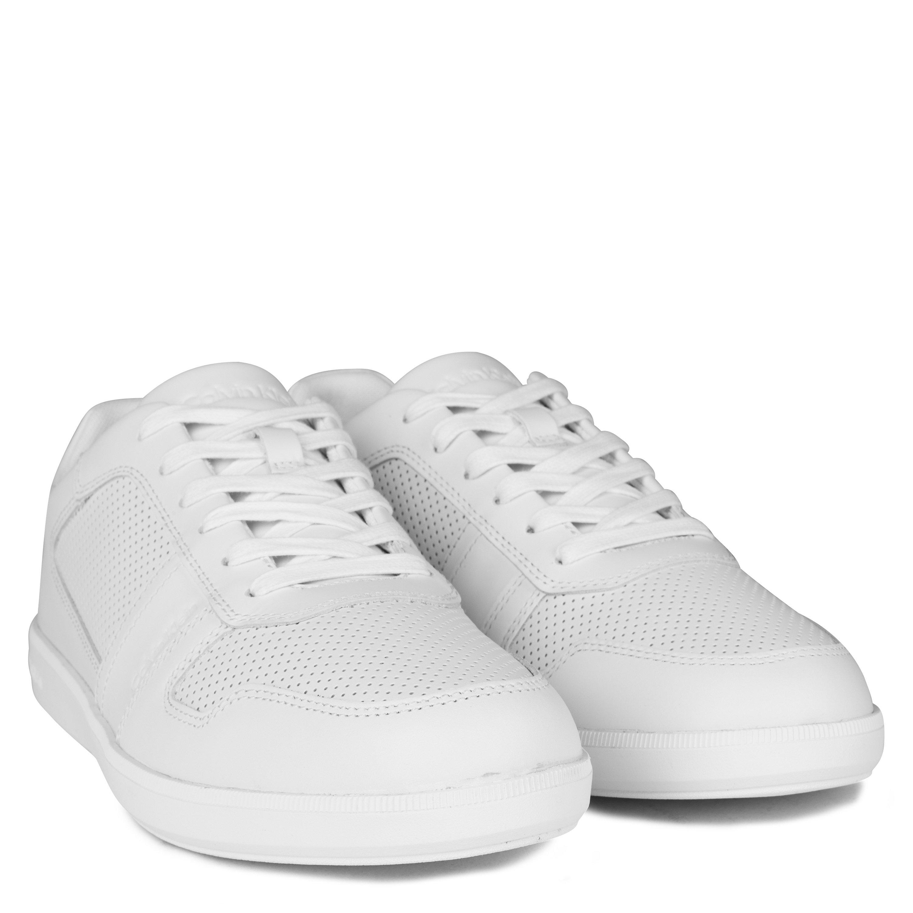 Blanc - Calvin Klein - Low Lace Up Leather Trainers - 3