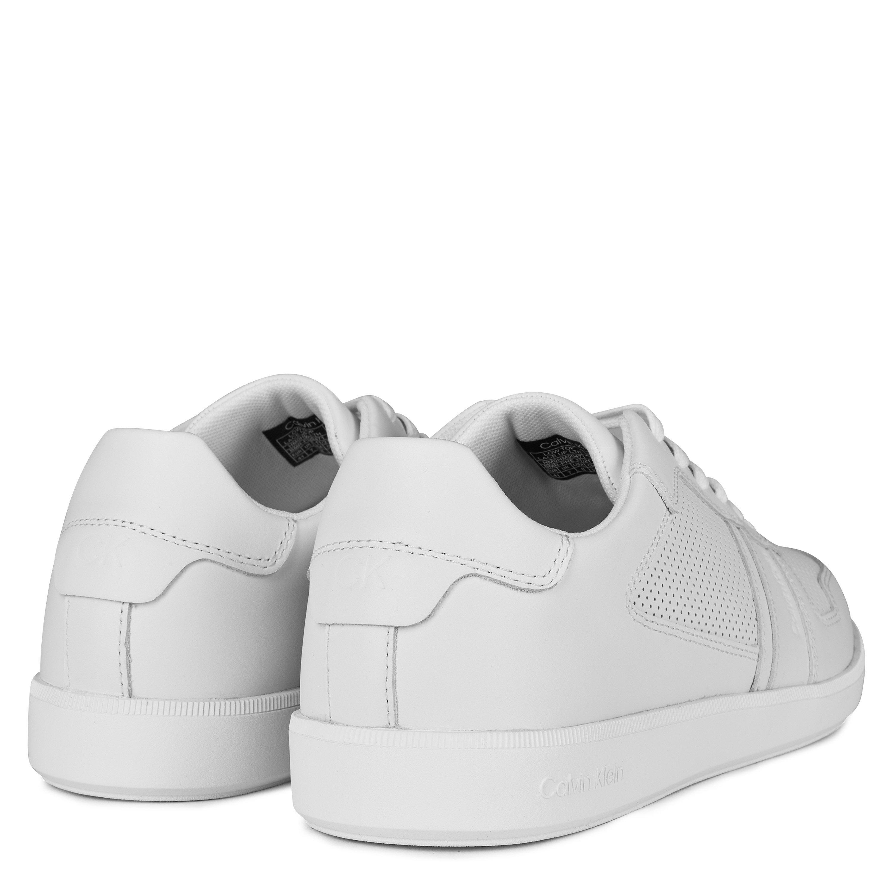 Blanc - Calvin Klein - Low Lace Up Leather Trainers - 4