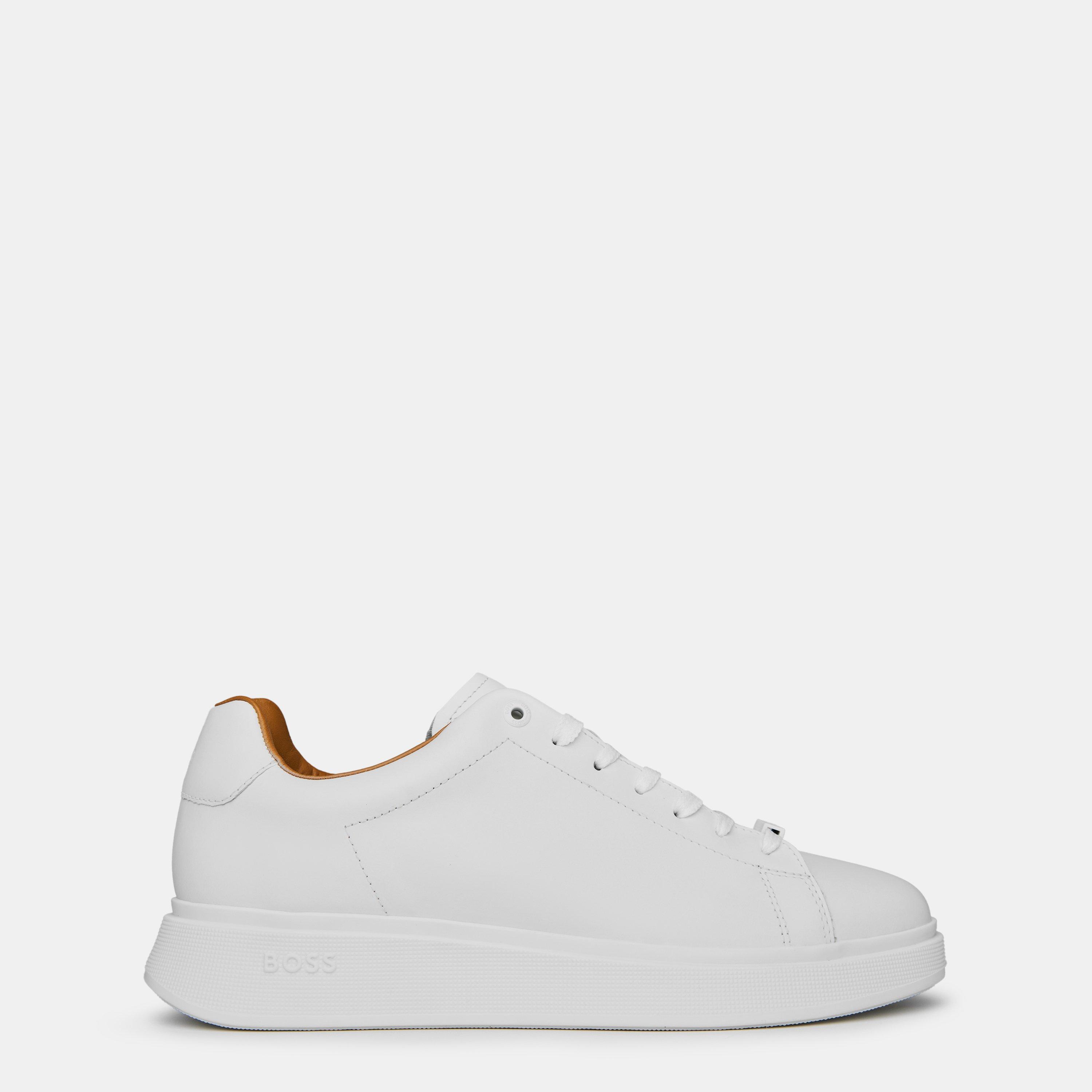 Boss Men's Bulton Platform Leather Trainers - Contemporary Design - White 100 - 12 (46)
