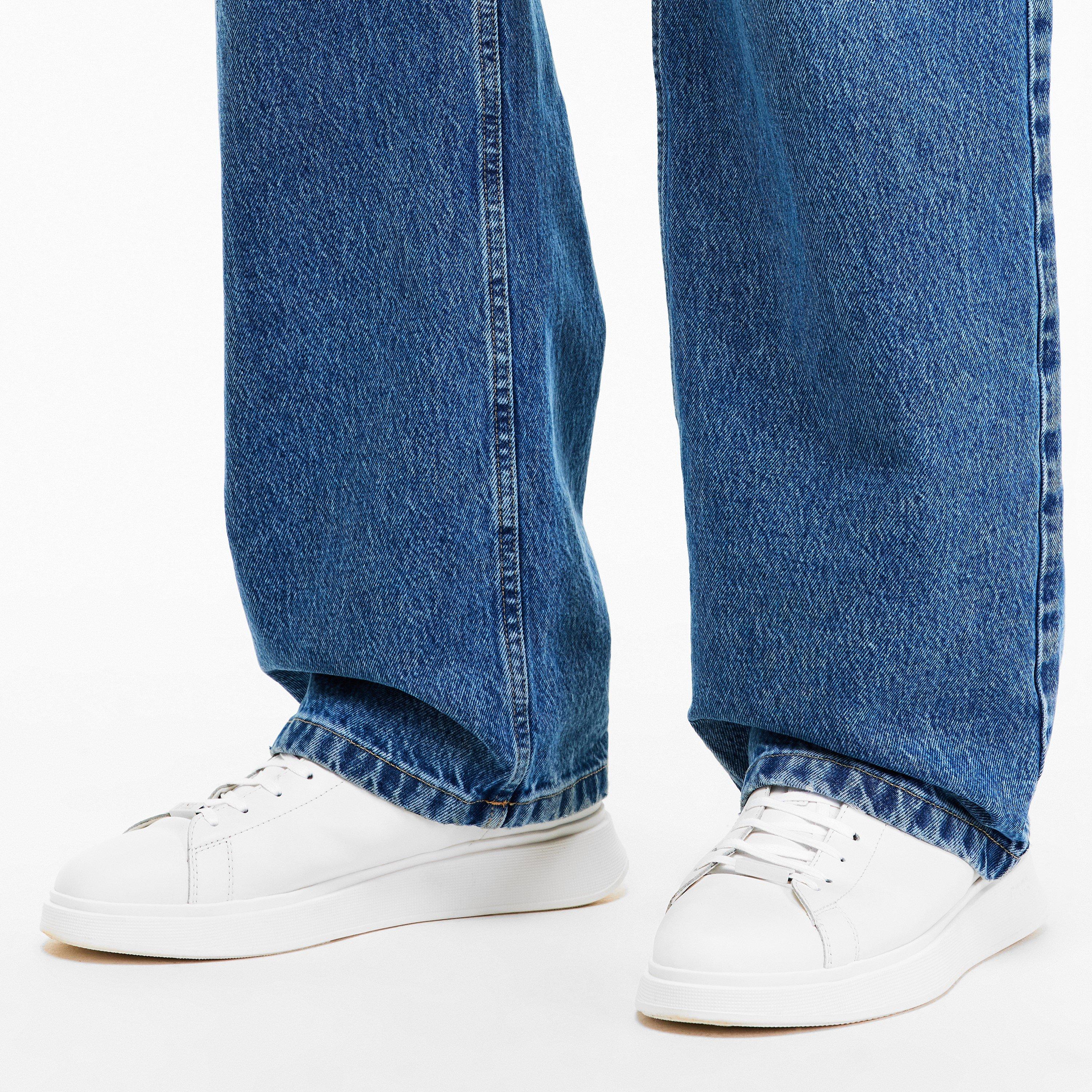 White 100 - Boss - Mens BOSS Bulton Platform Leather Trainers - Contemporary Design - 3