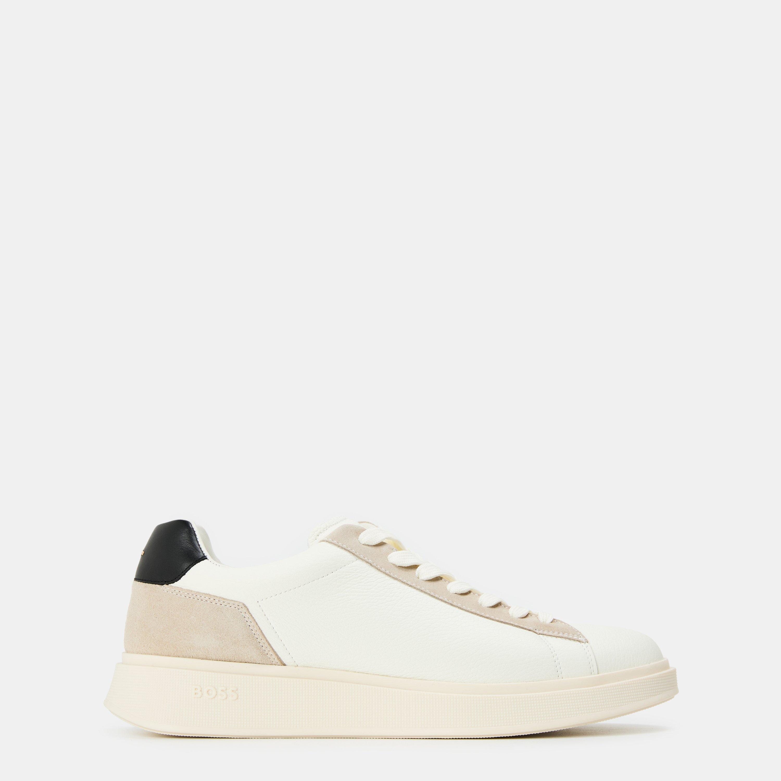 Boss Mens BOSS Bulton Platform Leather Trainers - Contemporary Design - Natural 102 - Size 9 (43)