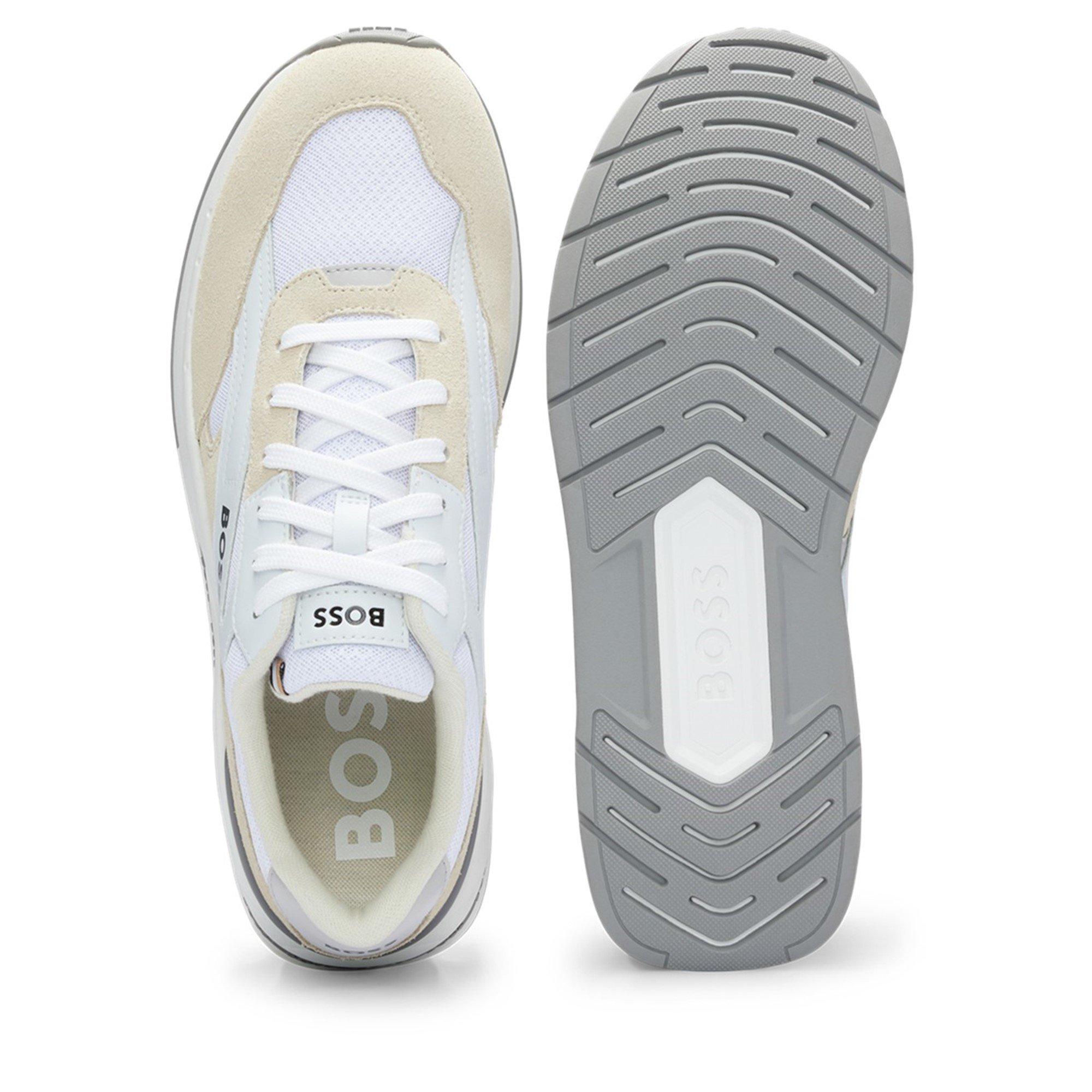 White 100 - Boss - Men's Kurt Trainers, Shaped Ankle Collar - 2