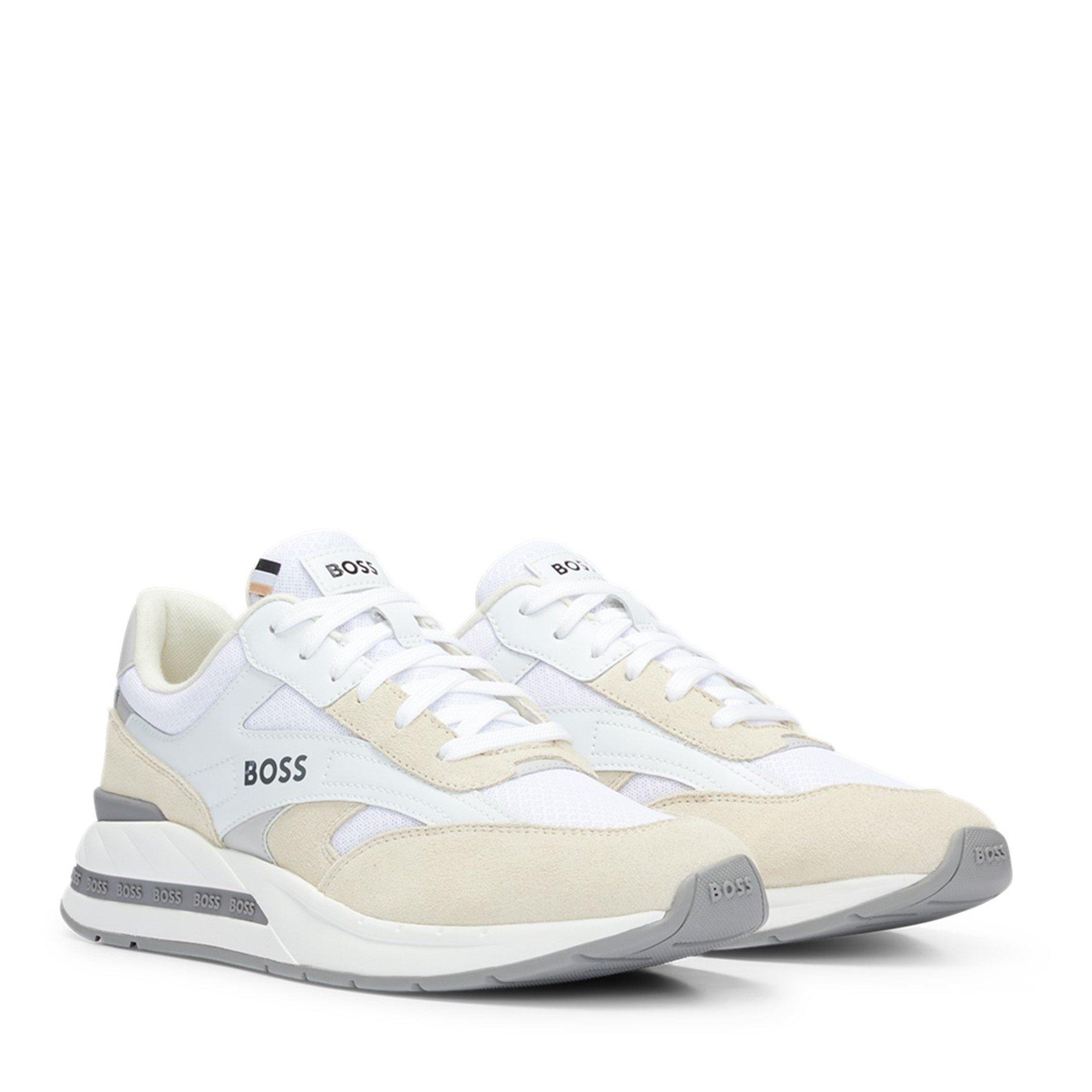 White 100 - Boss - Men's Kurt Trainers, Shaped Ankle Collar - 3