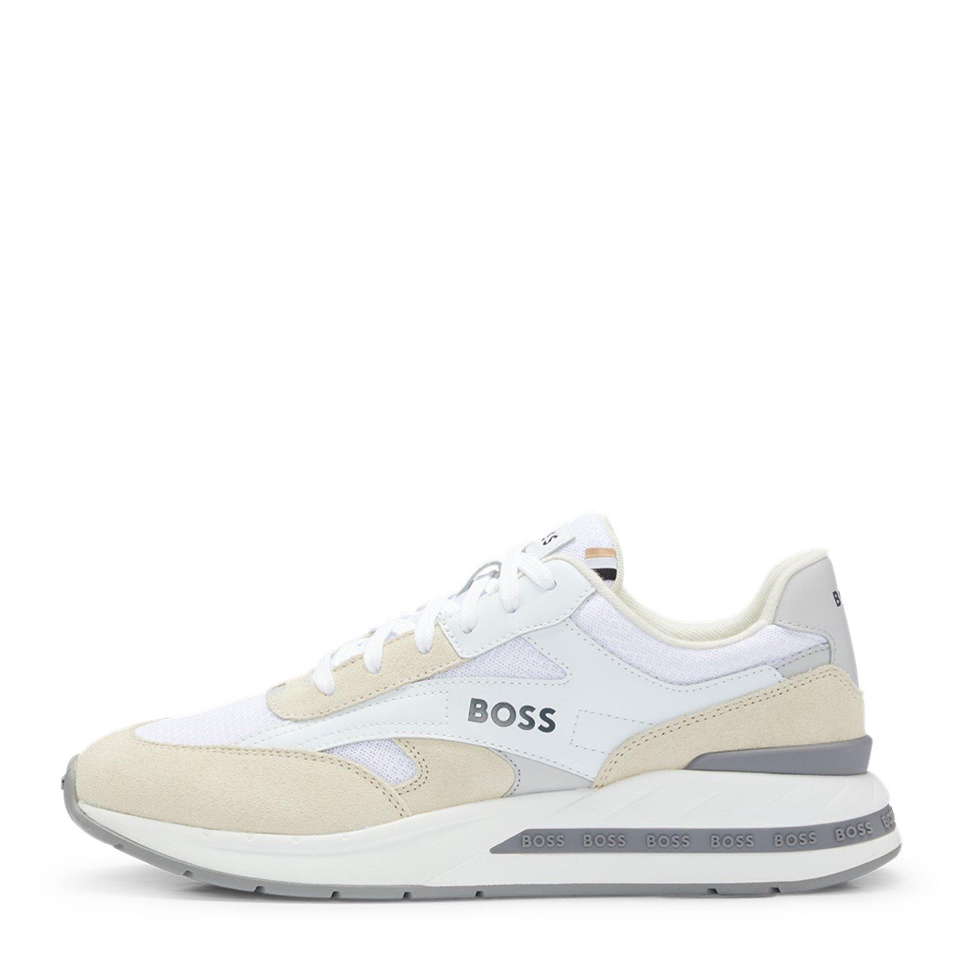 White 100 - Boss - Men's Kurt Trainers, Shaped Ankle Collar - 7