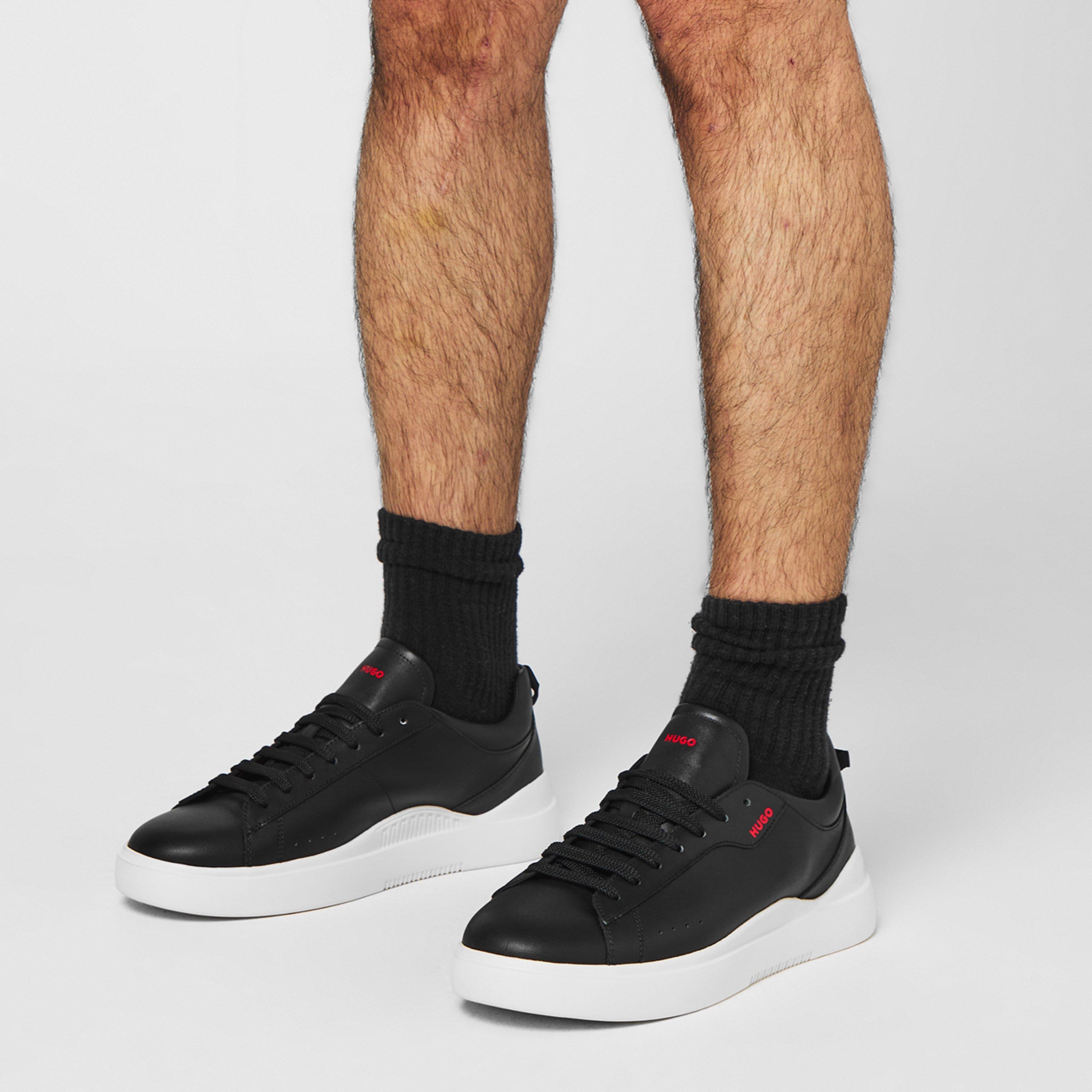 Black - Hugo - Tenn Leather Trainers - 2