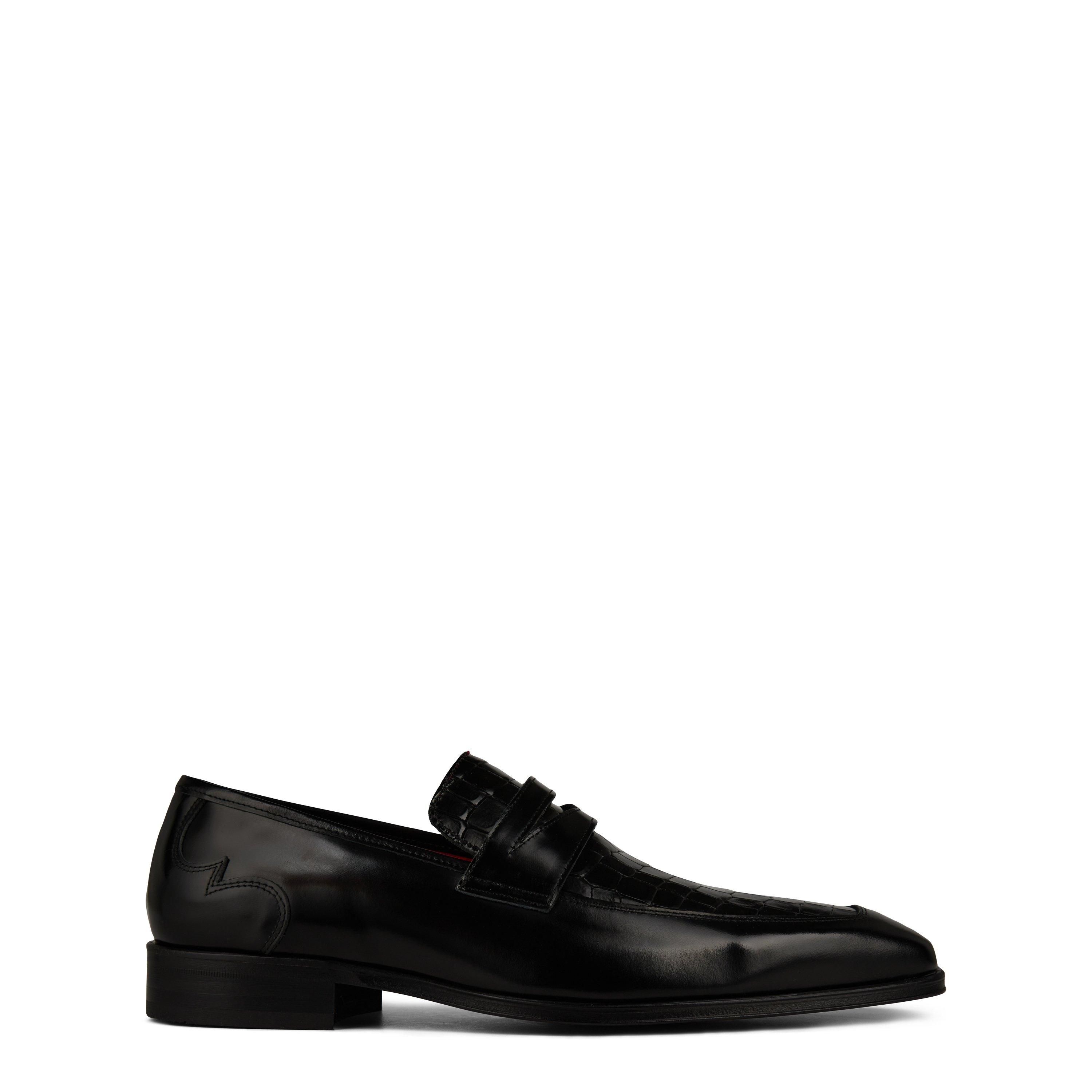 Jeffery West Soprano Loafers - Black Croc - Size 11 (46)