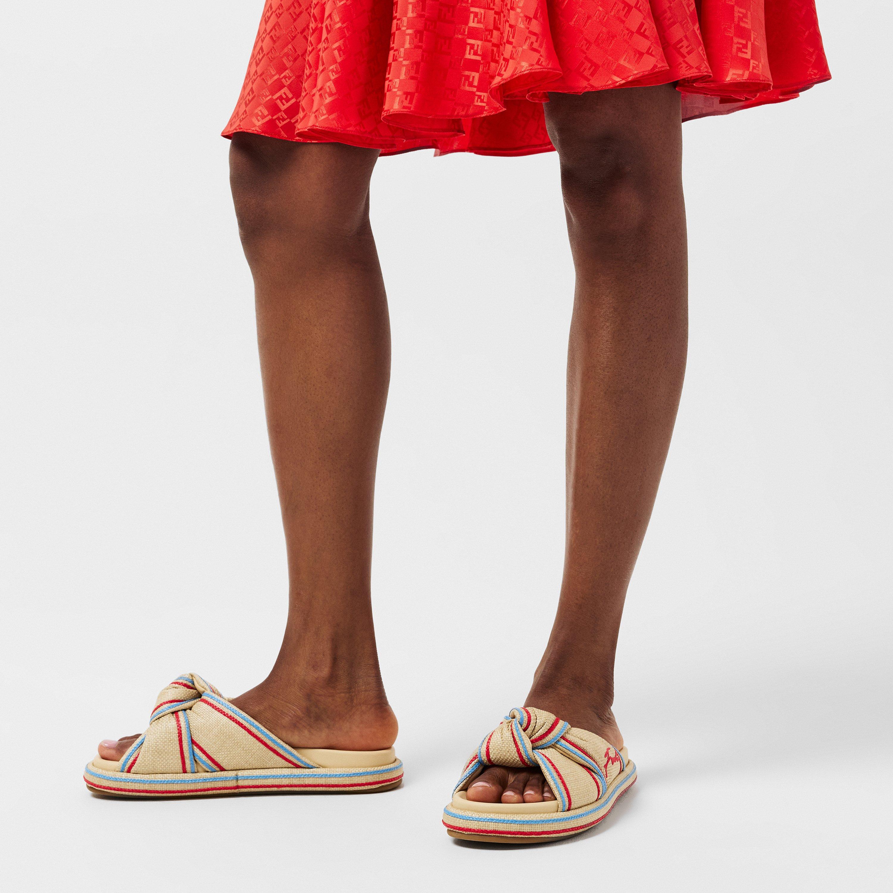 Gial F1LRH - Fendi - Rafia Knit Sandals - 2