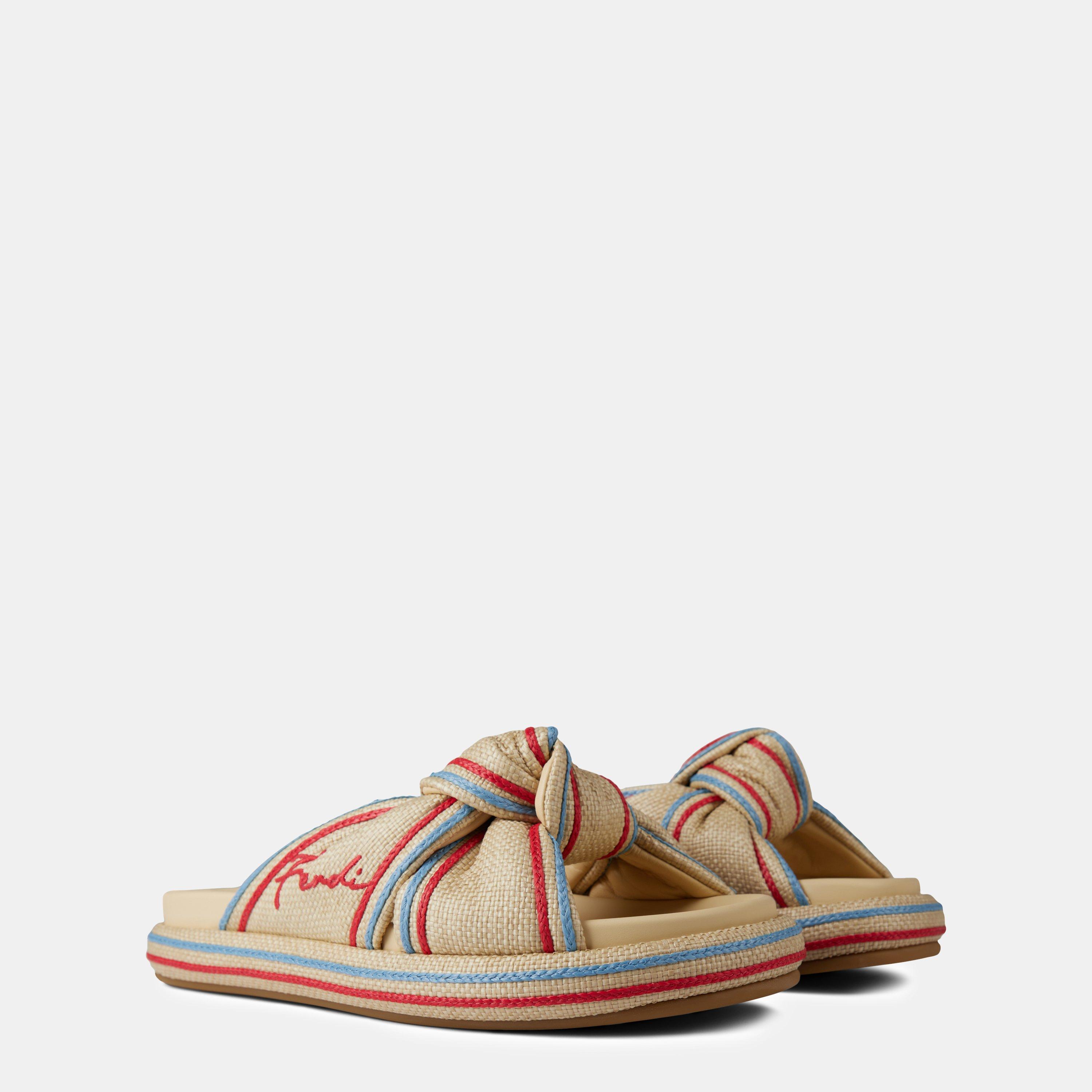 Gial F1LRH - Fendi - Rafia Knit Sandals - 3