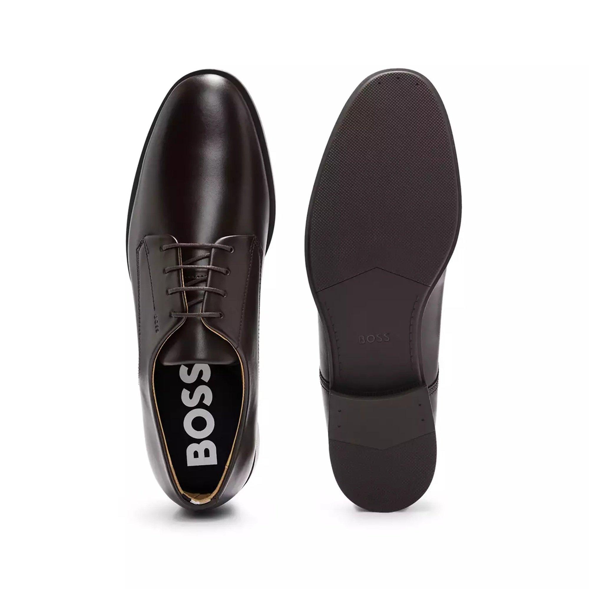 Dark Brown - Boss - Men's Colby Derby Premium Leather Shoes - 4