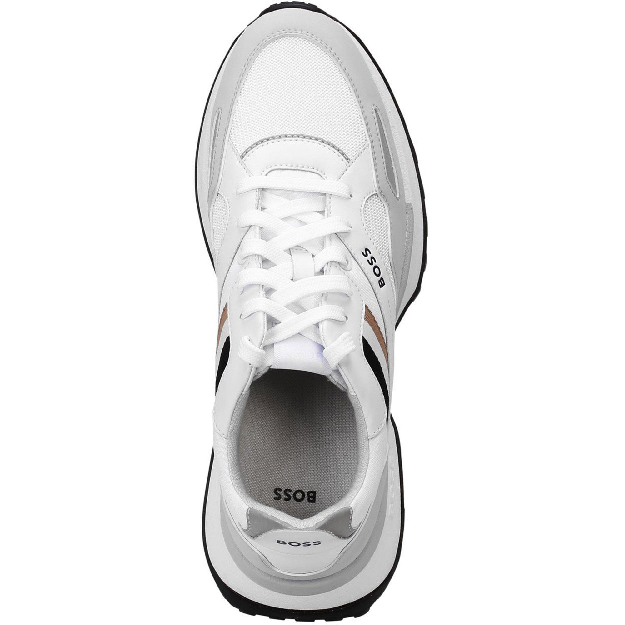 White 100 - Boss - Men's Jonah Breathable Mesh Reflective Trainers - 5