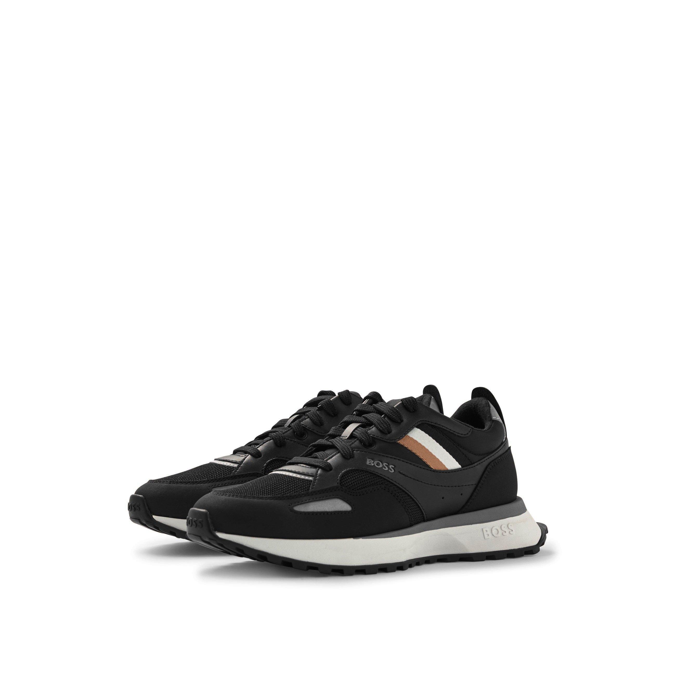 Black 001 - Boss - Men's Jonah Sporty Design Trainers - 6