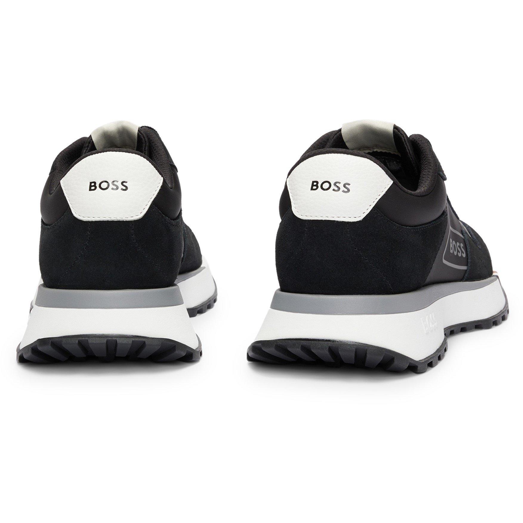 Black - Boss - Jonah Run Trainers, Luxurious Suede - 3