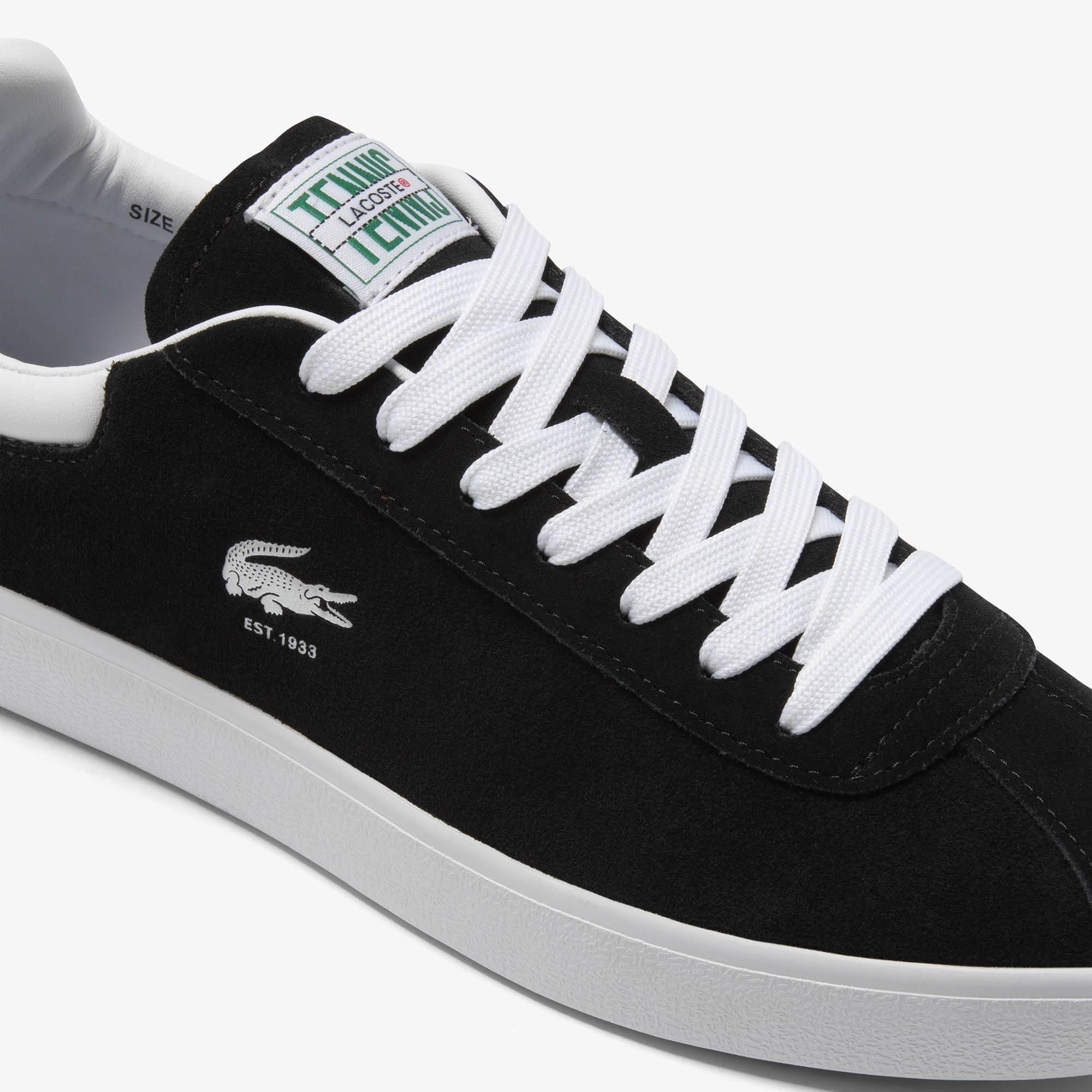 Black/White - Lacoste - Base Shot Suede - 3