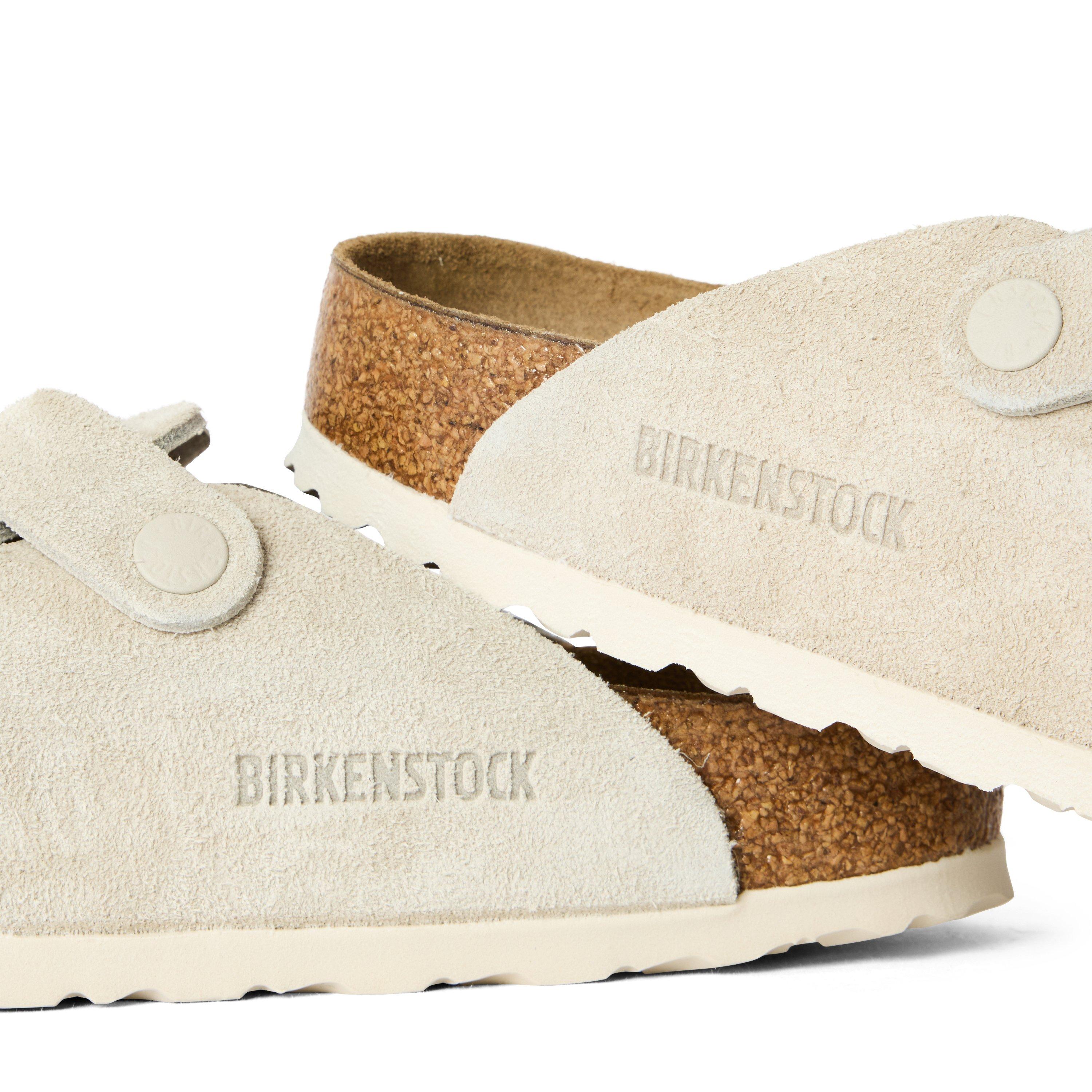 Oyster - Birkenstock - Boston Suede Flat Sandals - 3