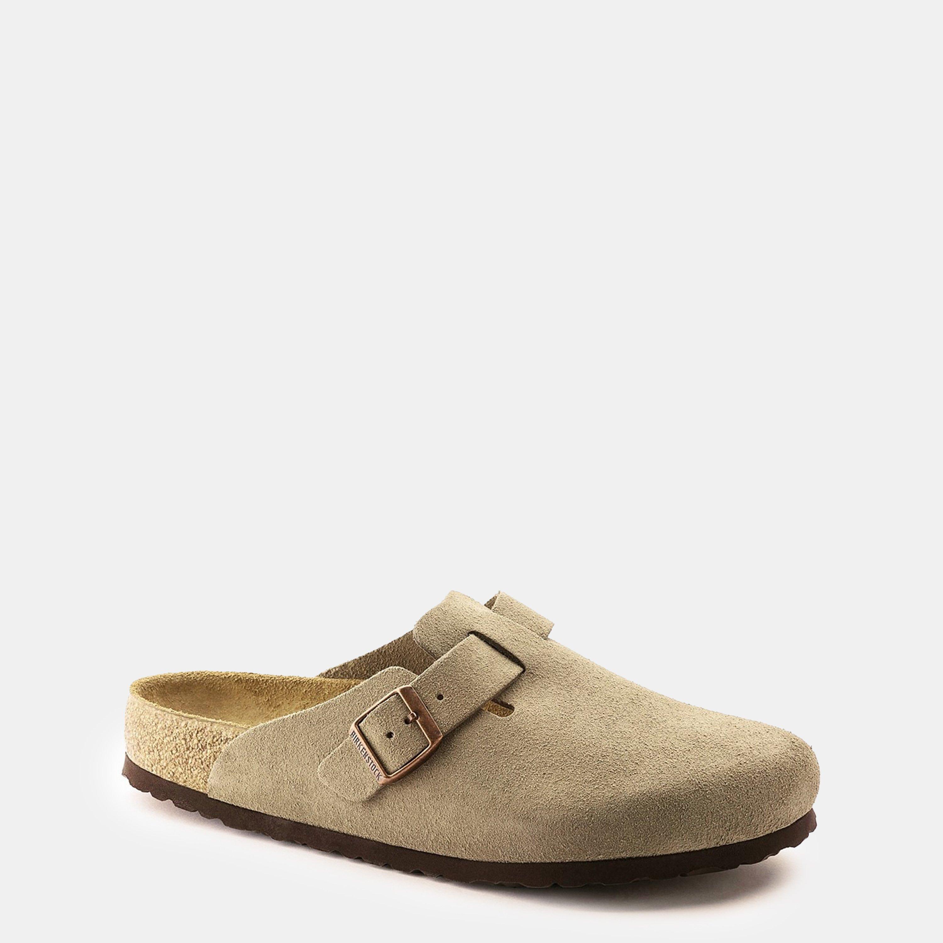Taupe - Birkenstock - Boston Suede Flat Sandals - 3