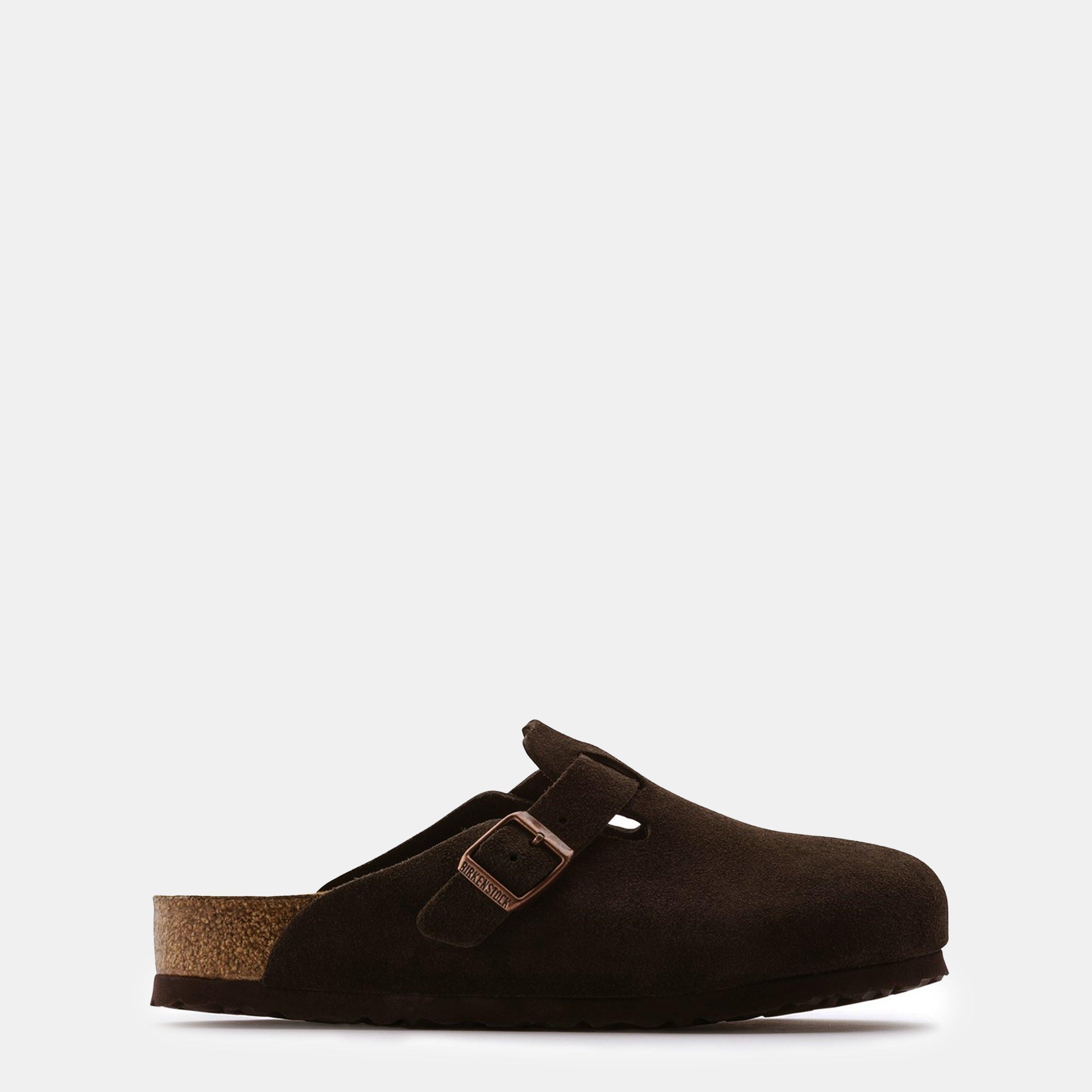 Birkenstock Boston Suede Flat Sandals - Mocca - Size 4.5 (37)