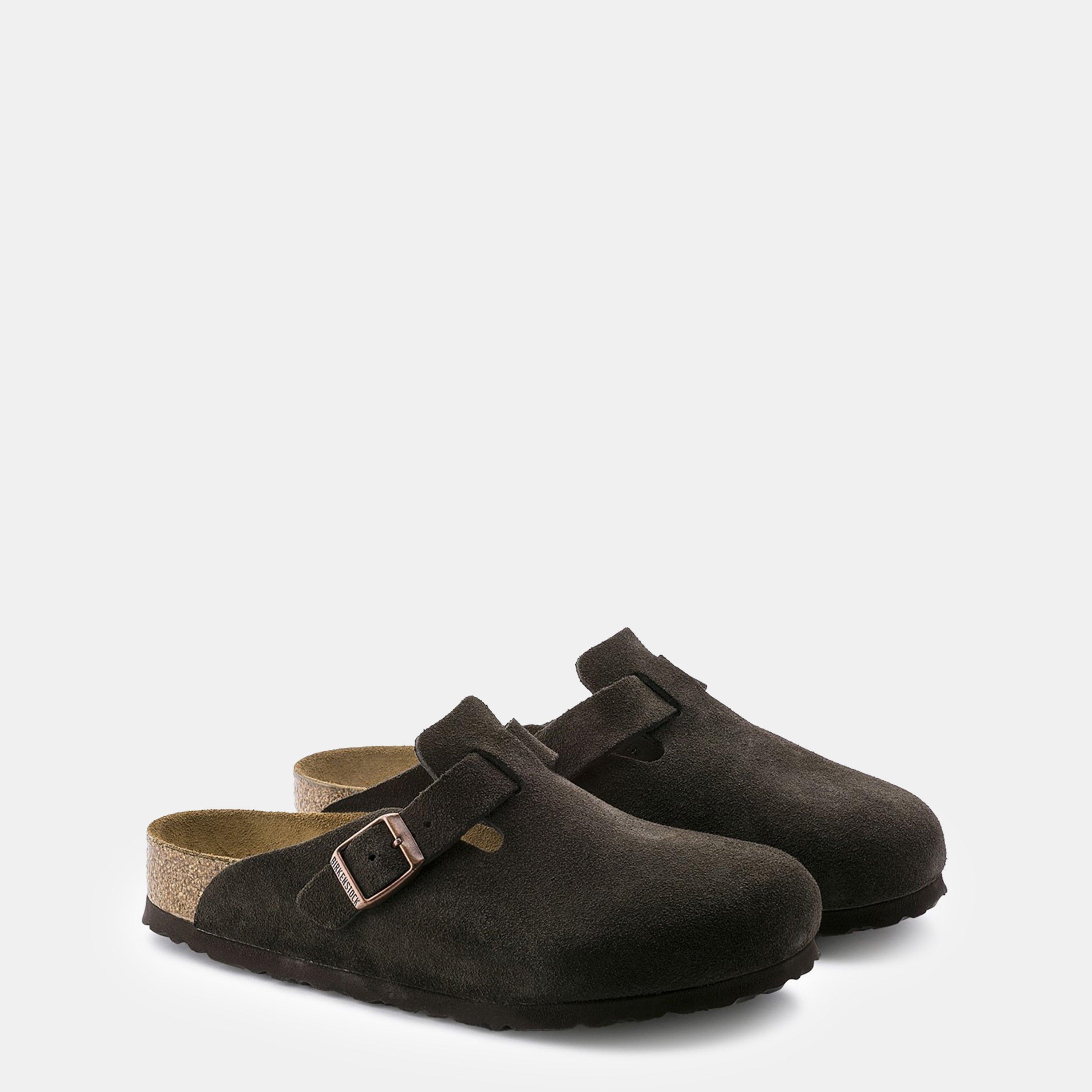 Mocca - Birkenstock - Boston Suede Flat Sandals - 4