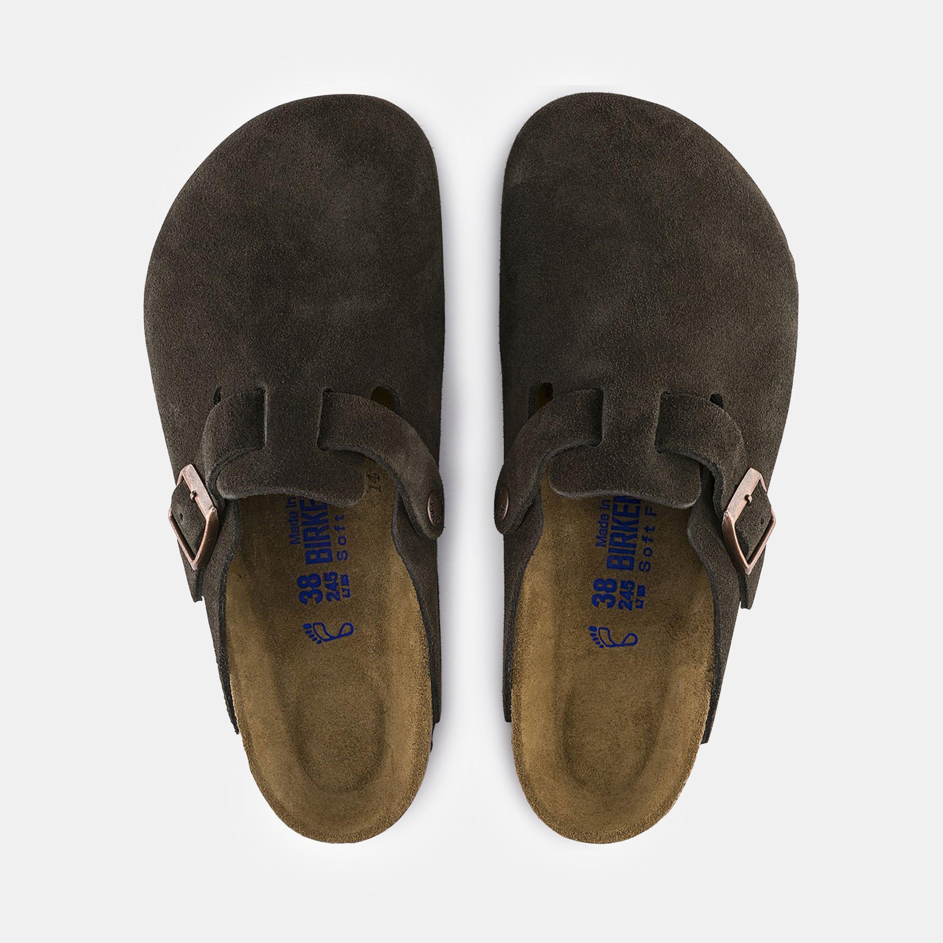 Mocca - Birkenstock - Boston Suede Flat Sandals - 5
