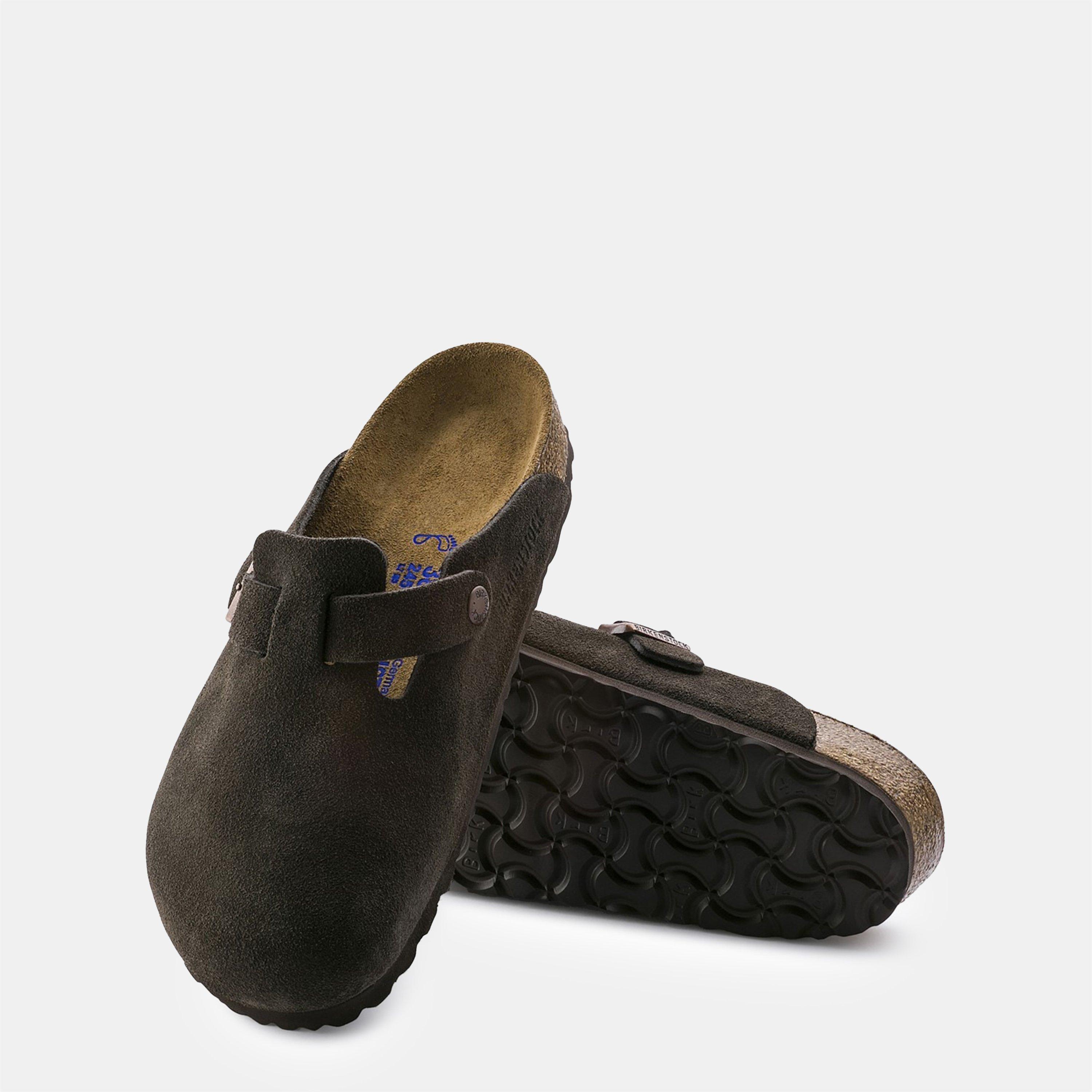 Mocca - Birkenstock - Boston Suede Flat Sandals - 7