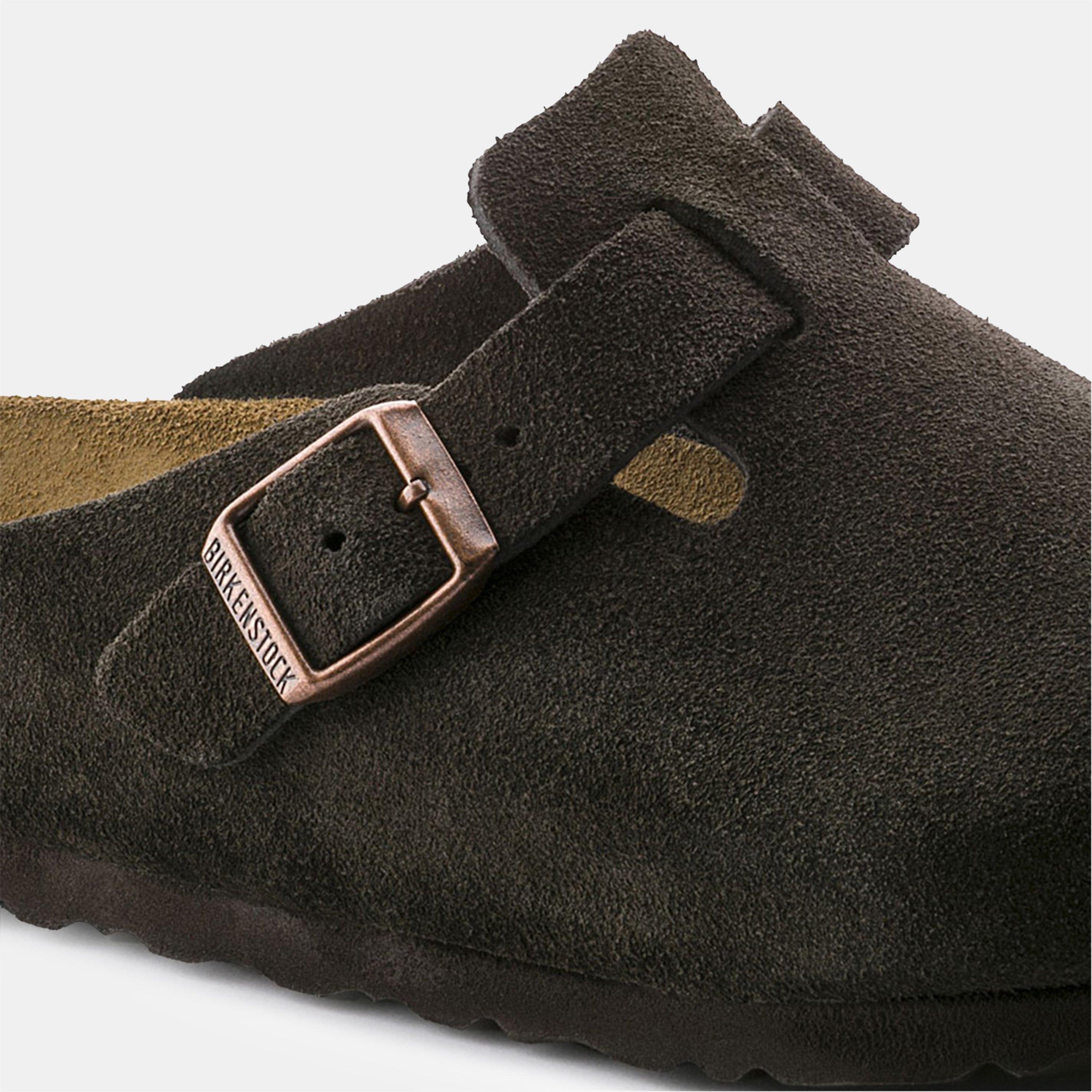 Mocca - Birkenstock - Boston Suede Flat Sandals - 9