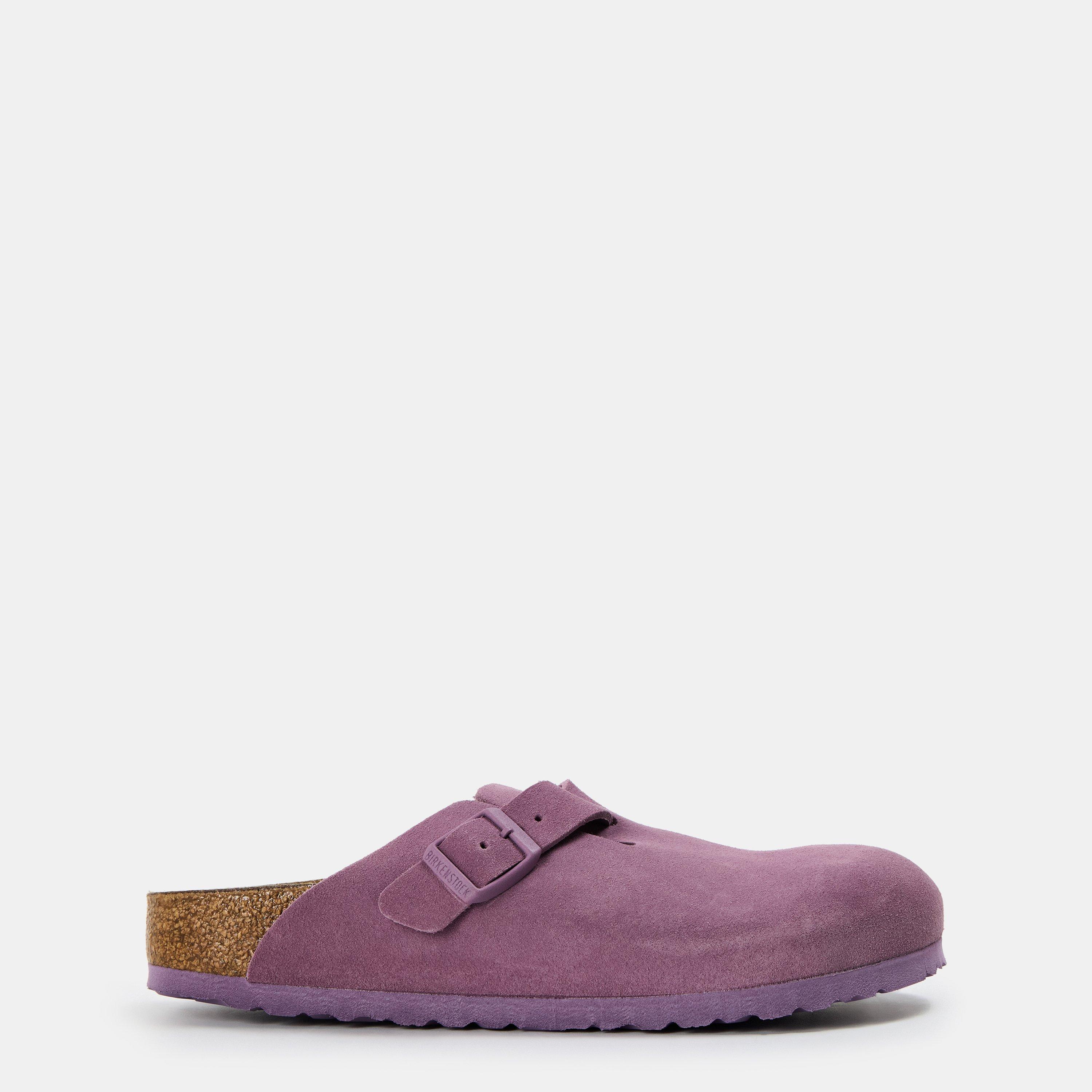 Mauve - Birkenstock - Boston Suede Flat Sandals - 1