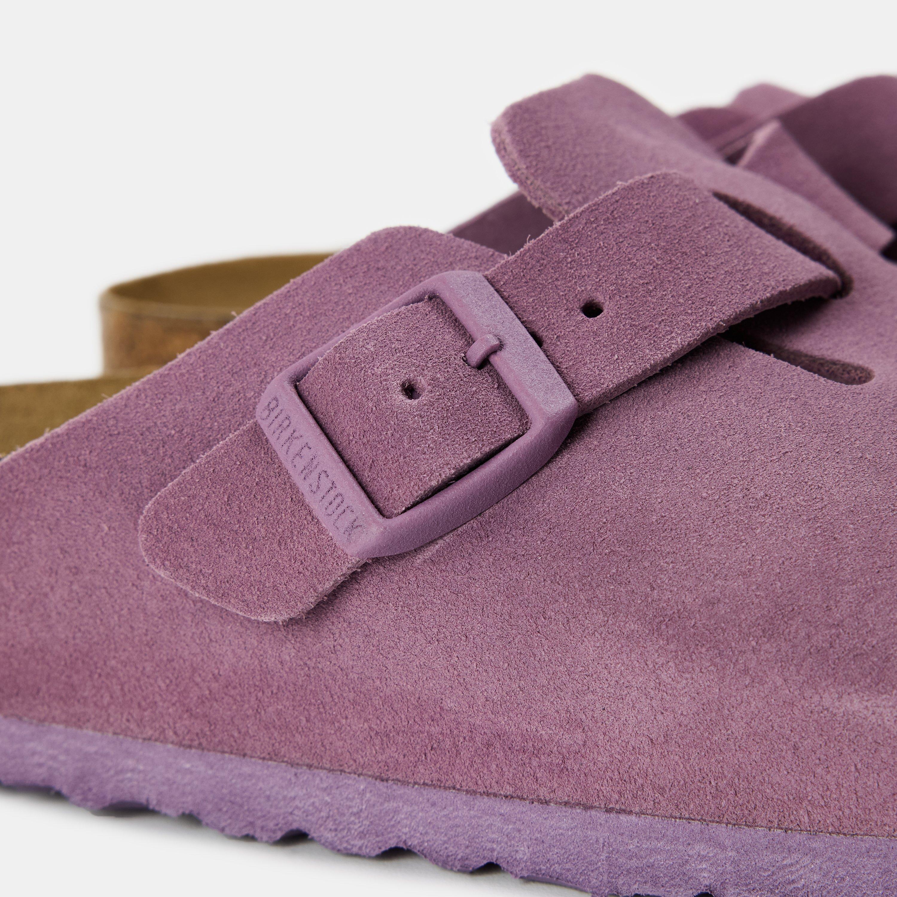 Mauve - Birkenstock - Boston Suede Flat Sandals - 4