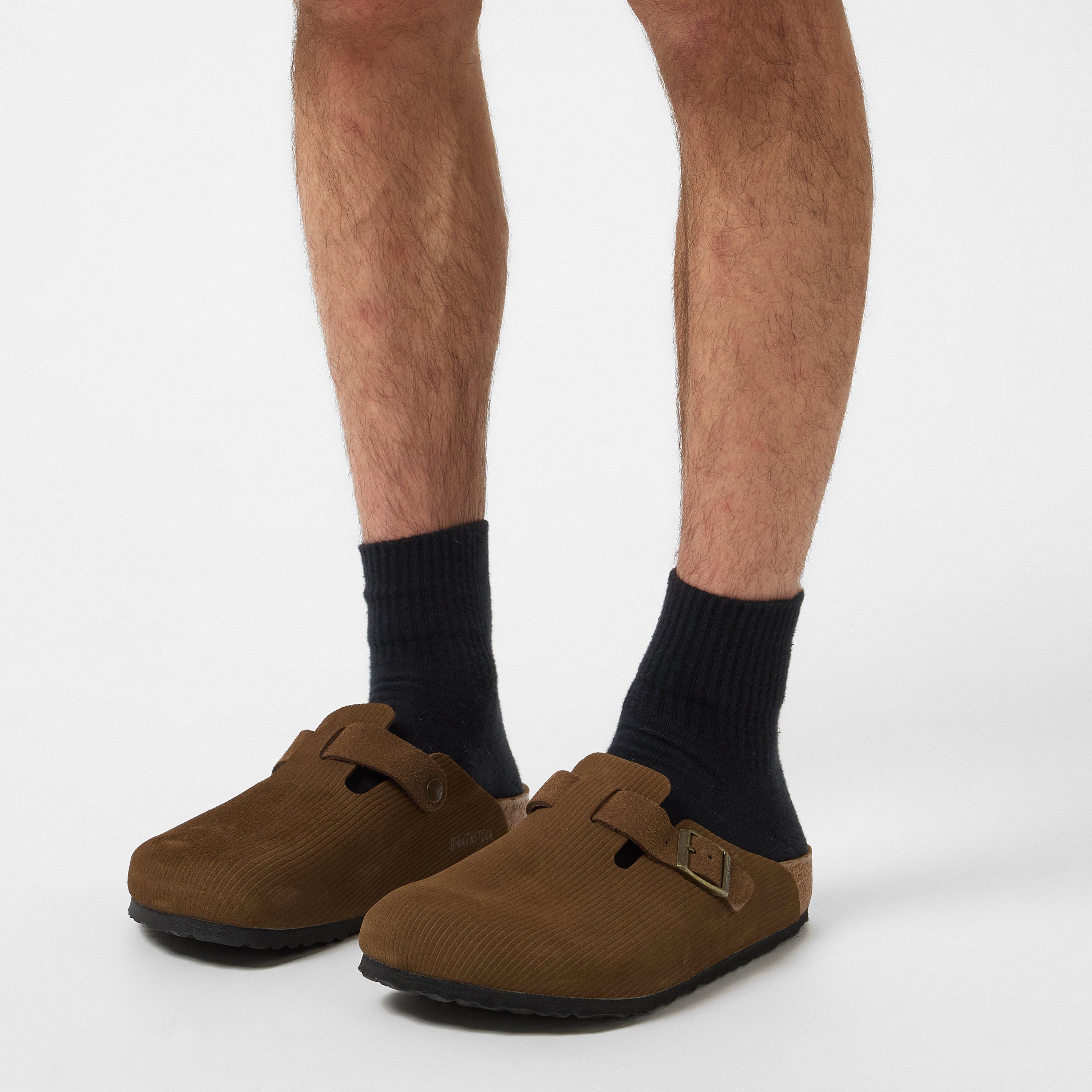 Dark Tea - Birkenstock - Boston Corduroy Flat Sandals - 2