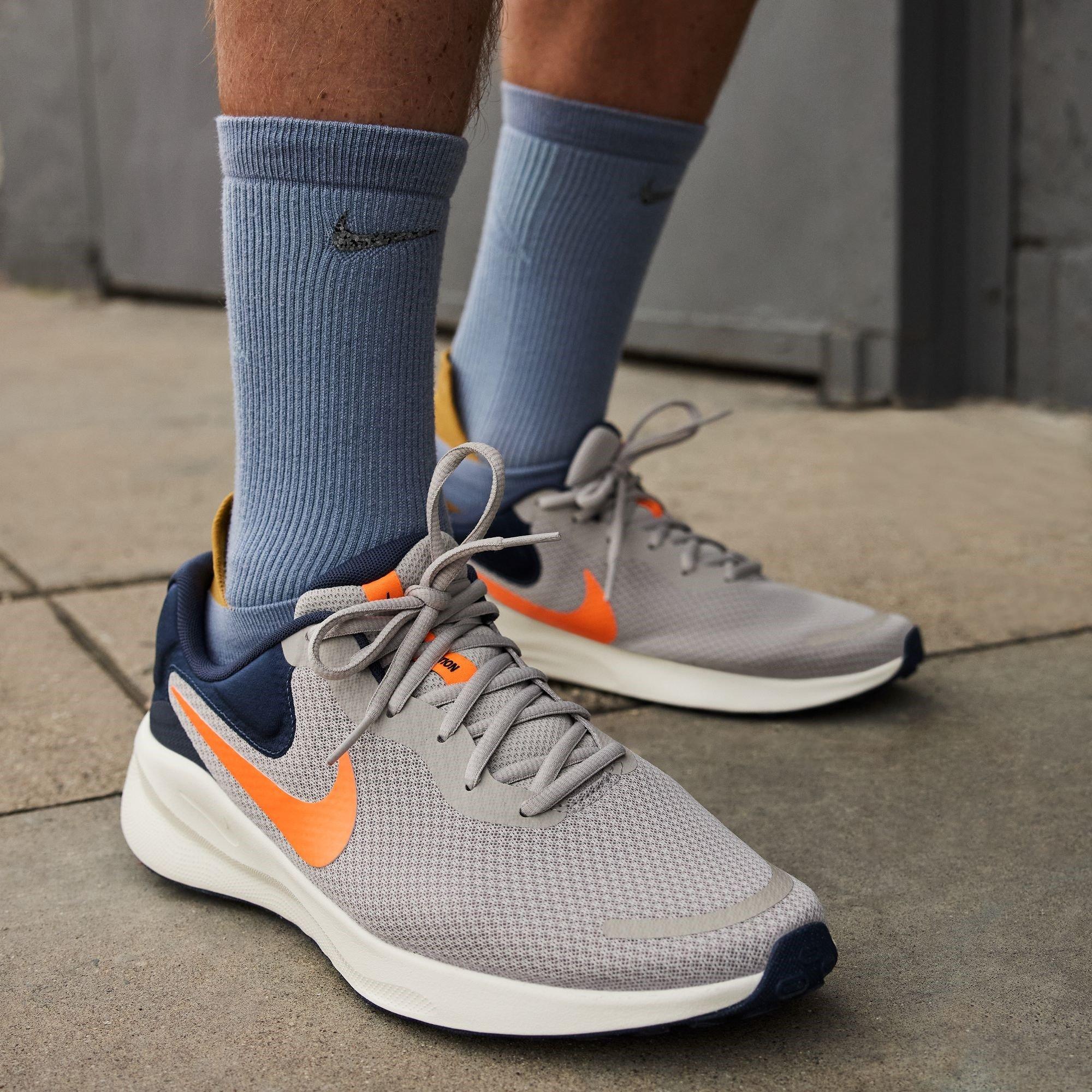 Iron/Blu/Ora - Nike - Revolution 7 Men's Road Running Shoes - 10
