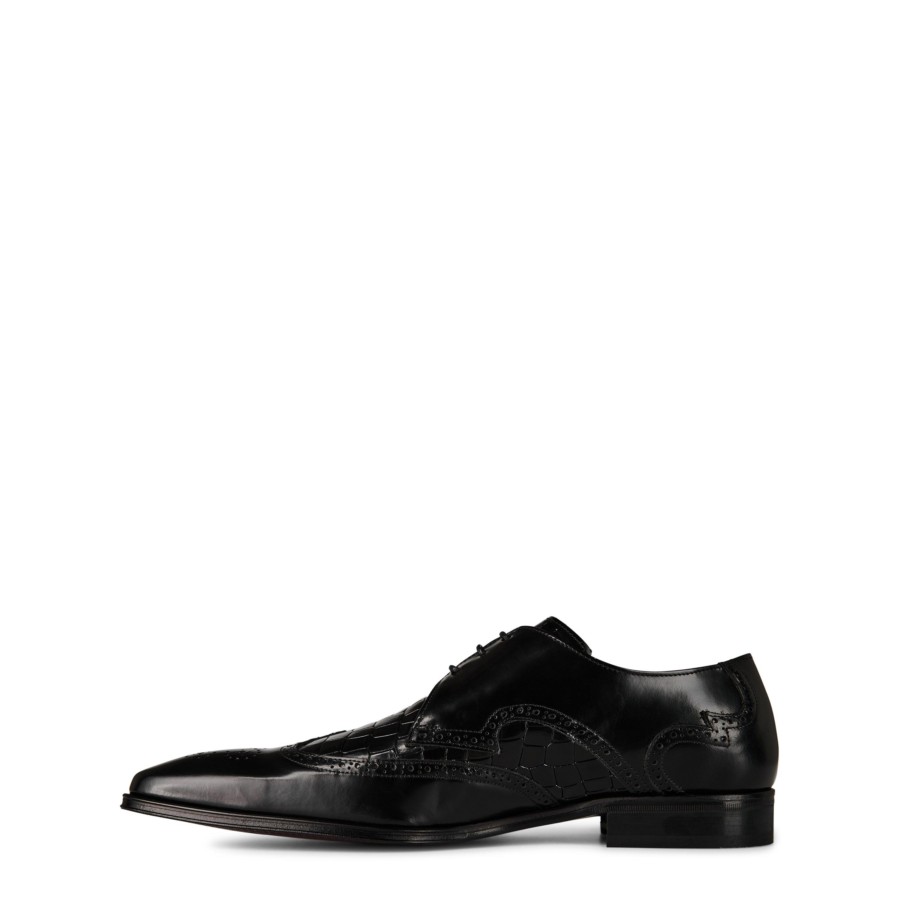 Black - Jeffery West - Scarface Leather Oxford Shoes - 2