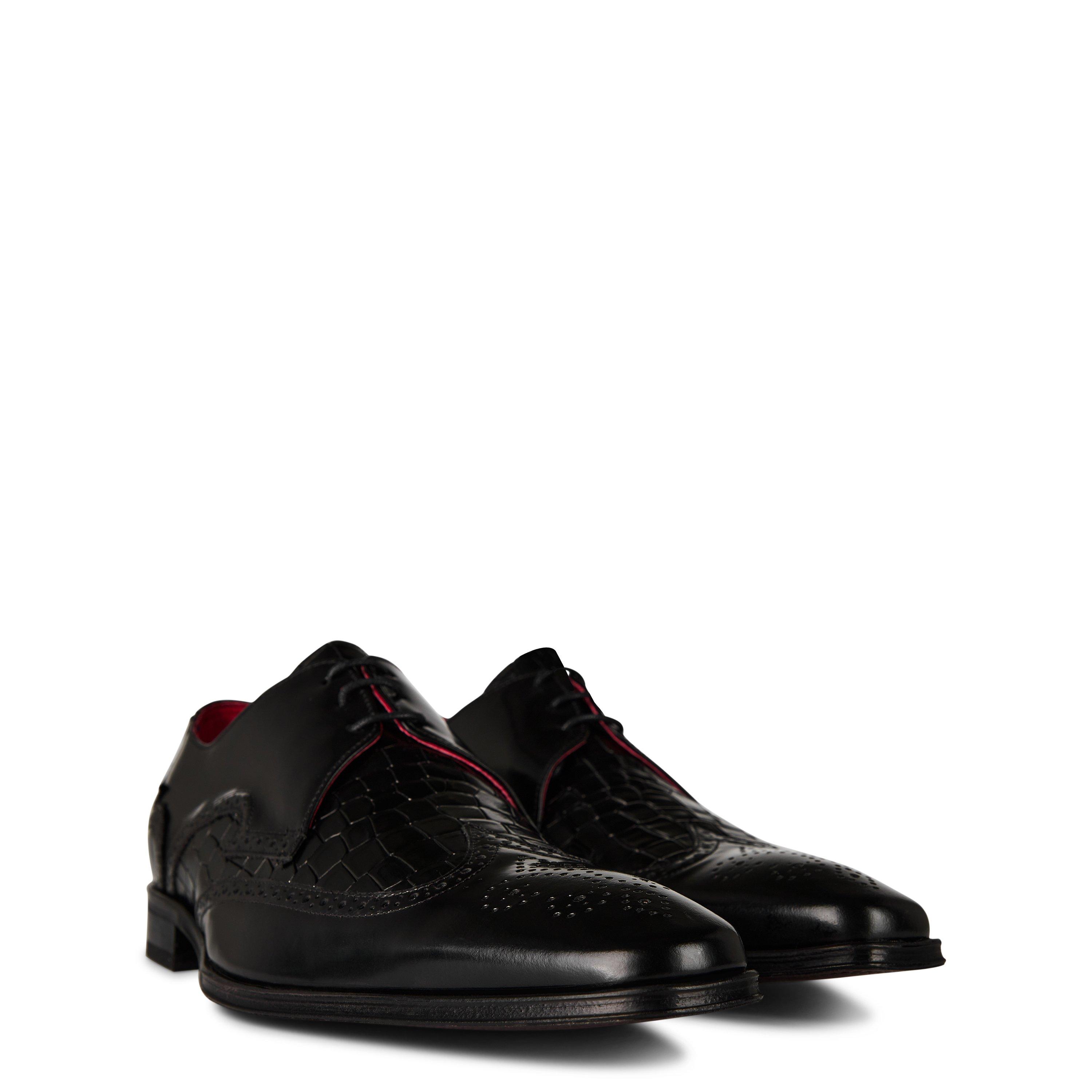 Black - Jeffery West - Scarface Leather Oxford Shoes - 3