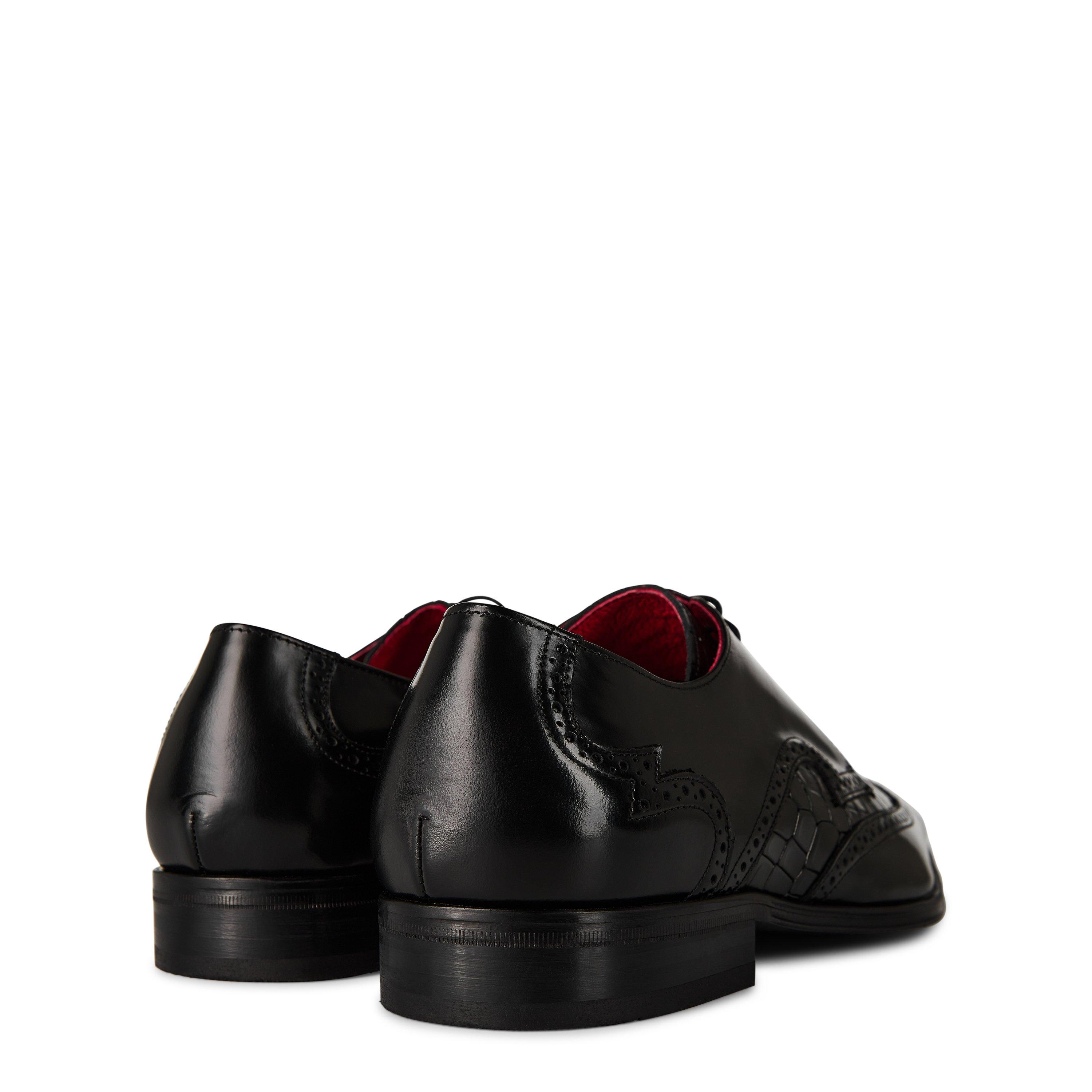 Black - Jeffery West - Scarface Leather Oxford Shoes - 4