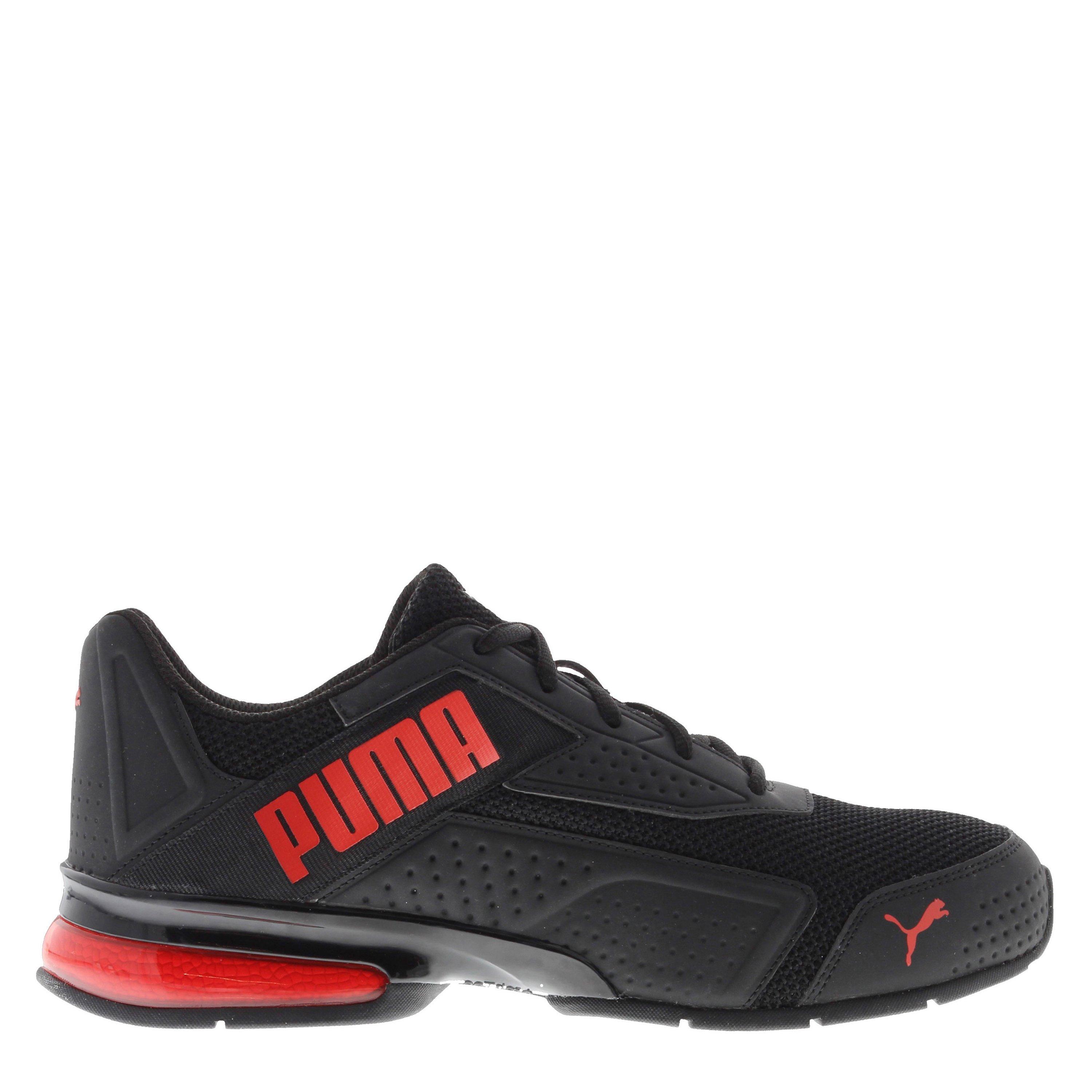 Preto/Vermelho - Puma - Leader VT Nubuck Mens Trainers - 1