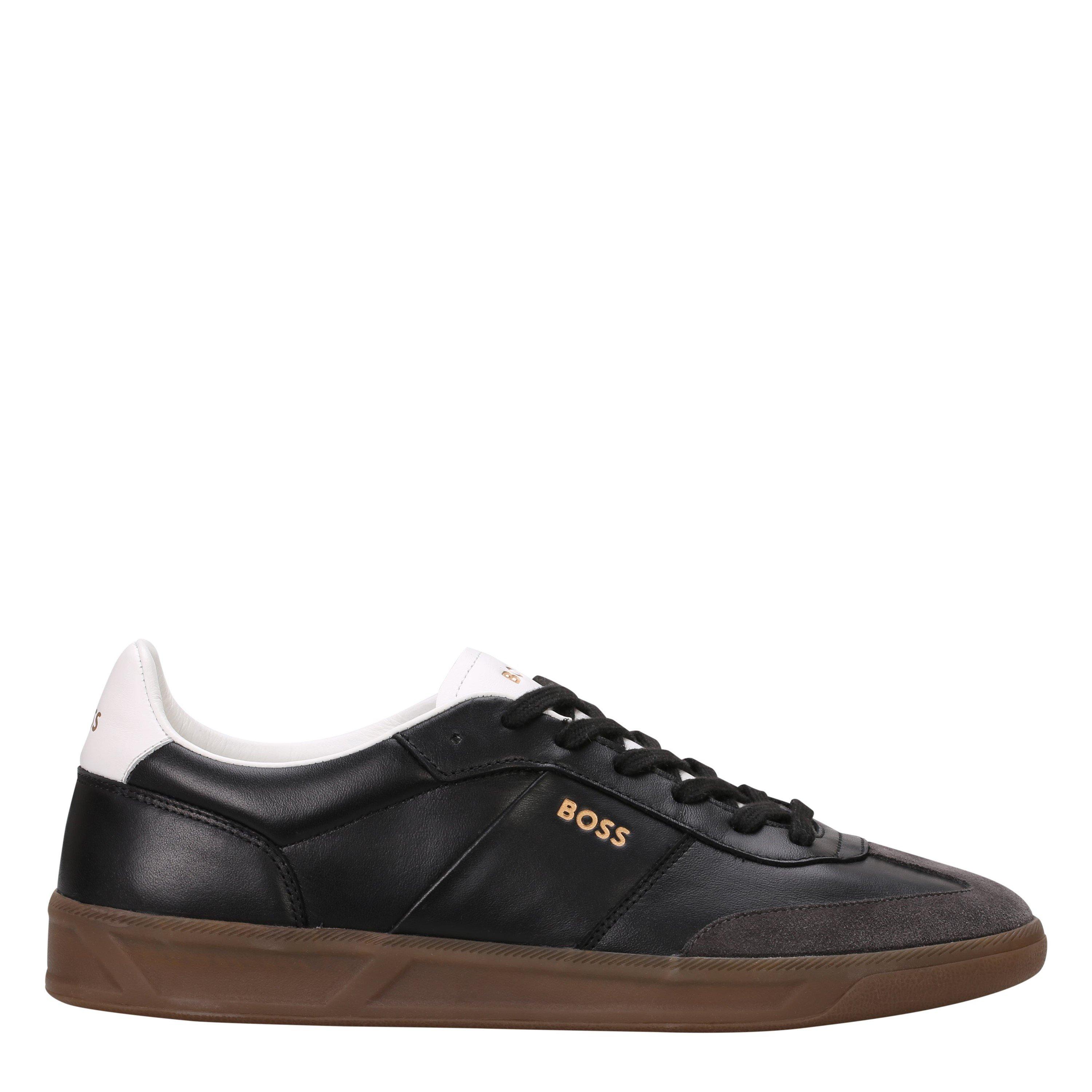 Black 001 - Boss - Men's Brandon Leather Trainers, Durable Smooth Leather - 2