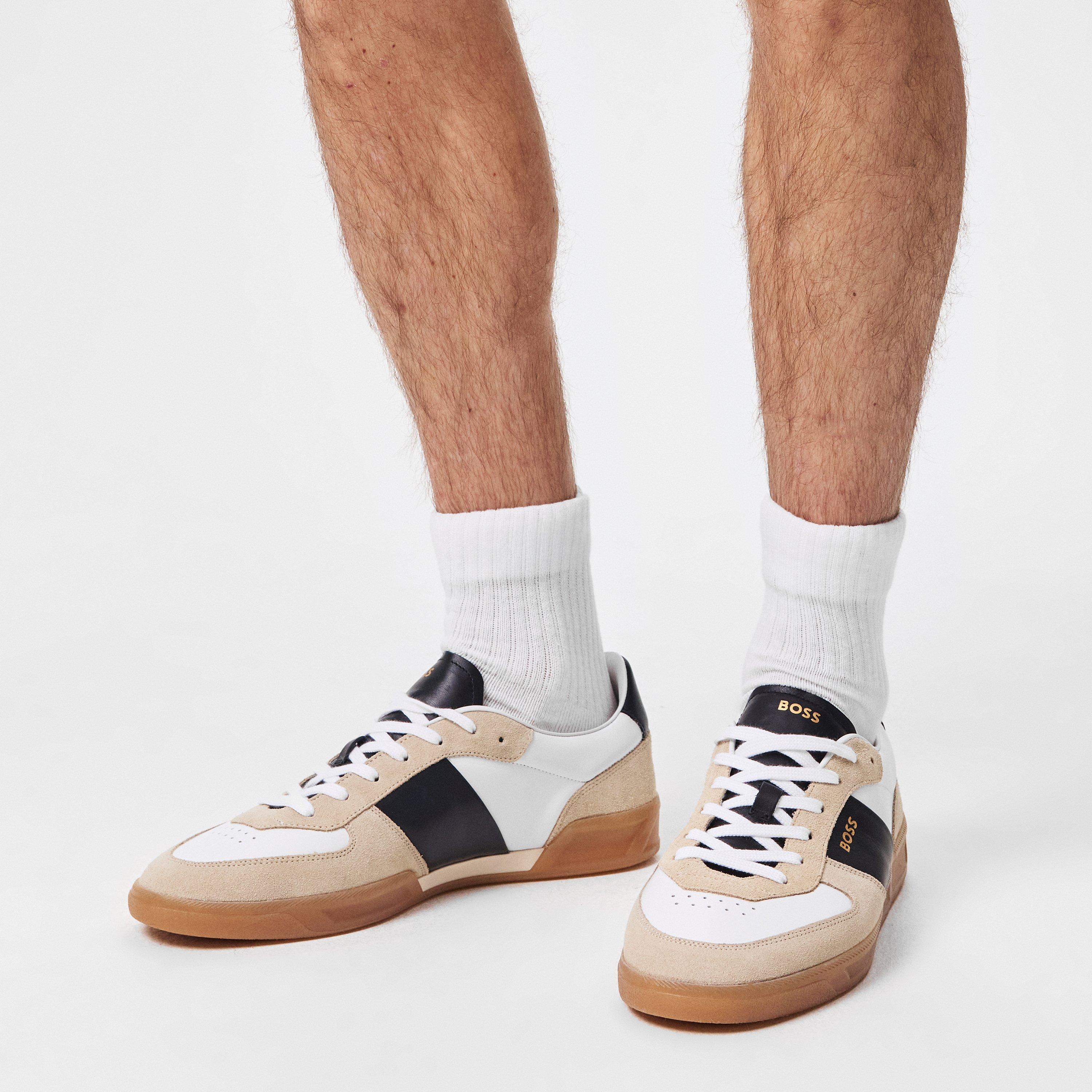 Open Beige 282 - Boss - Men's Brandon Leather Trainers, Durable Smooth Leather - 3