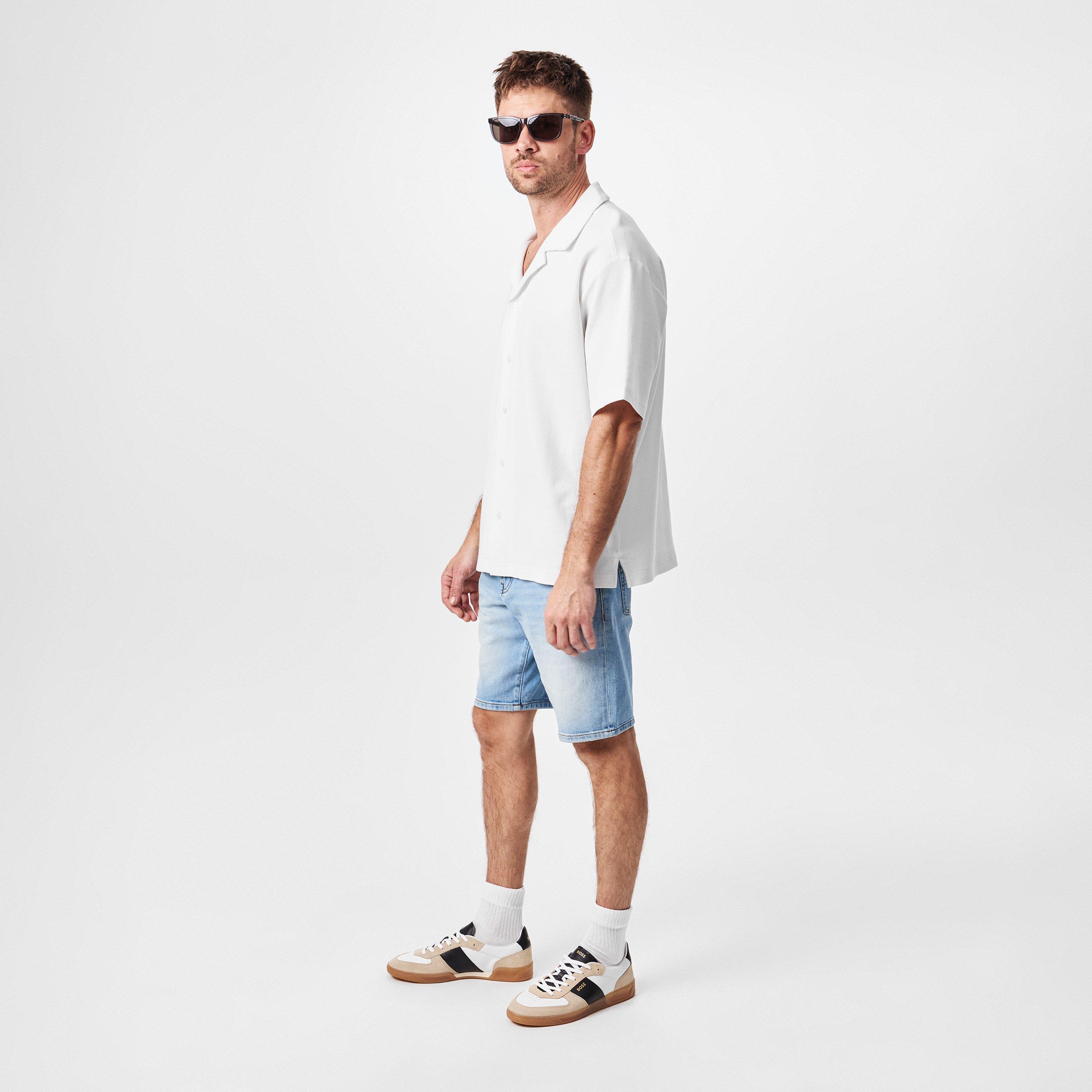 Open Beige 282 - Boss - Men's Brandon Leather Trainers, Durable Smooth Leather - 6