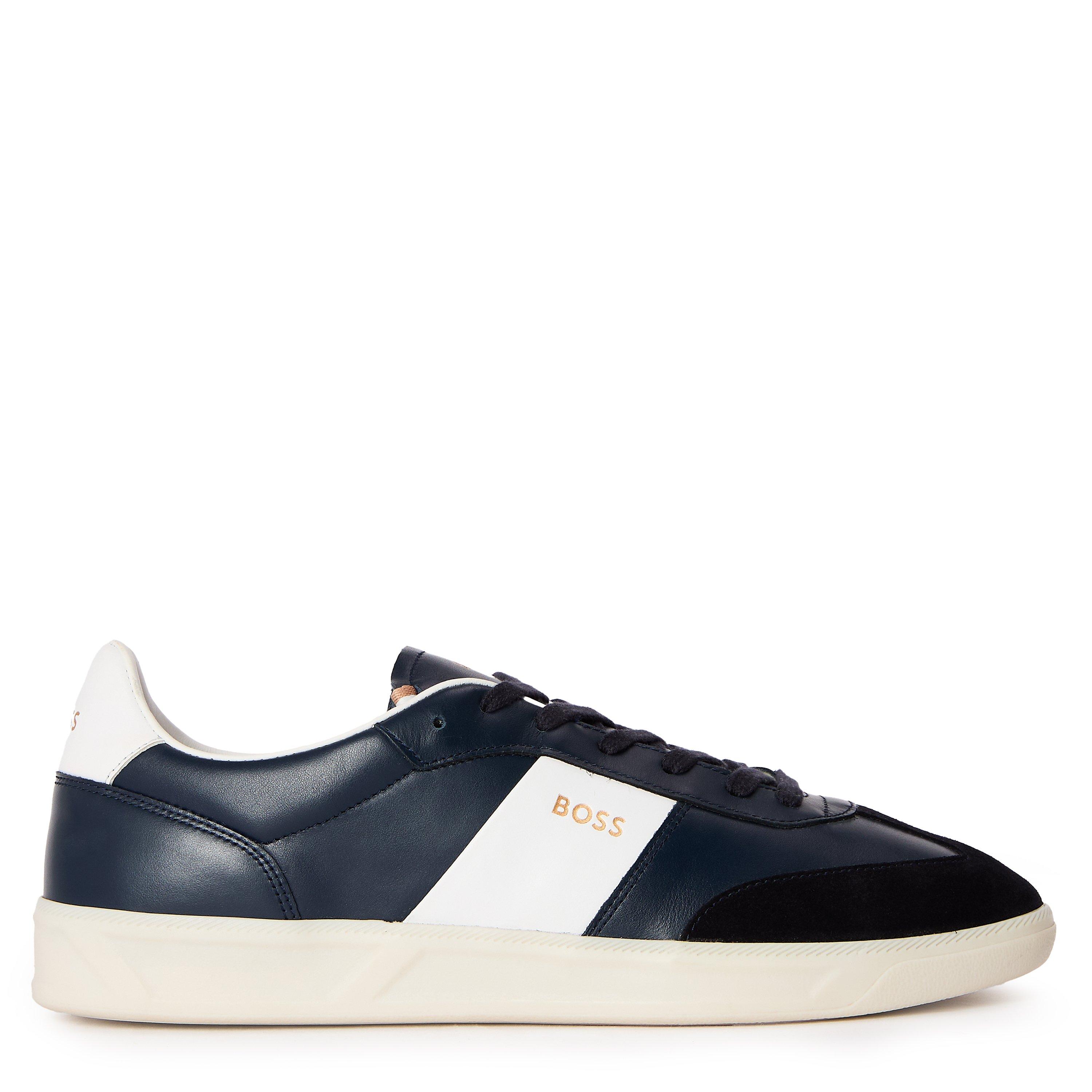 Boss Men's Brandon Leather Low-Top Trainers - Navy - 11 (45)